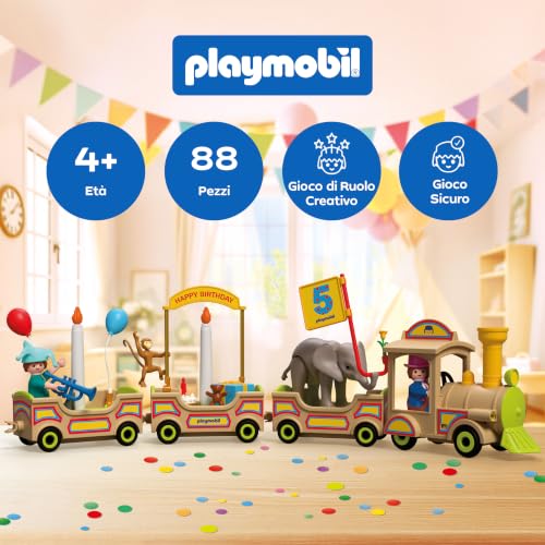 PLAYMOBIL Junior 72184 trenino di compleanno con animali