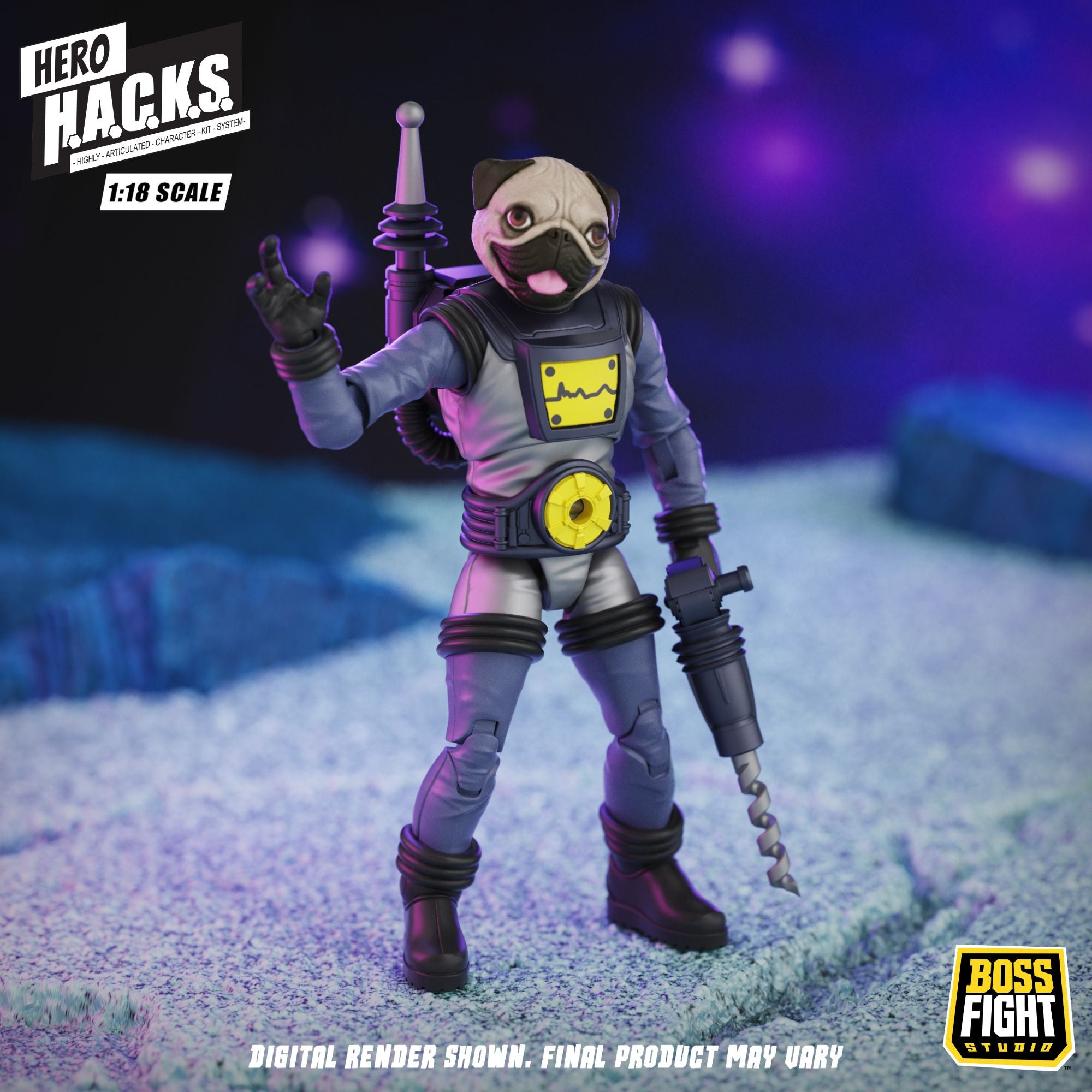 Boss Fight Hero Hacks Zarko action figure 4 pollici