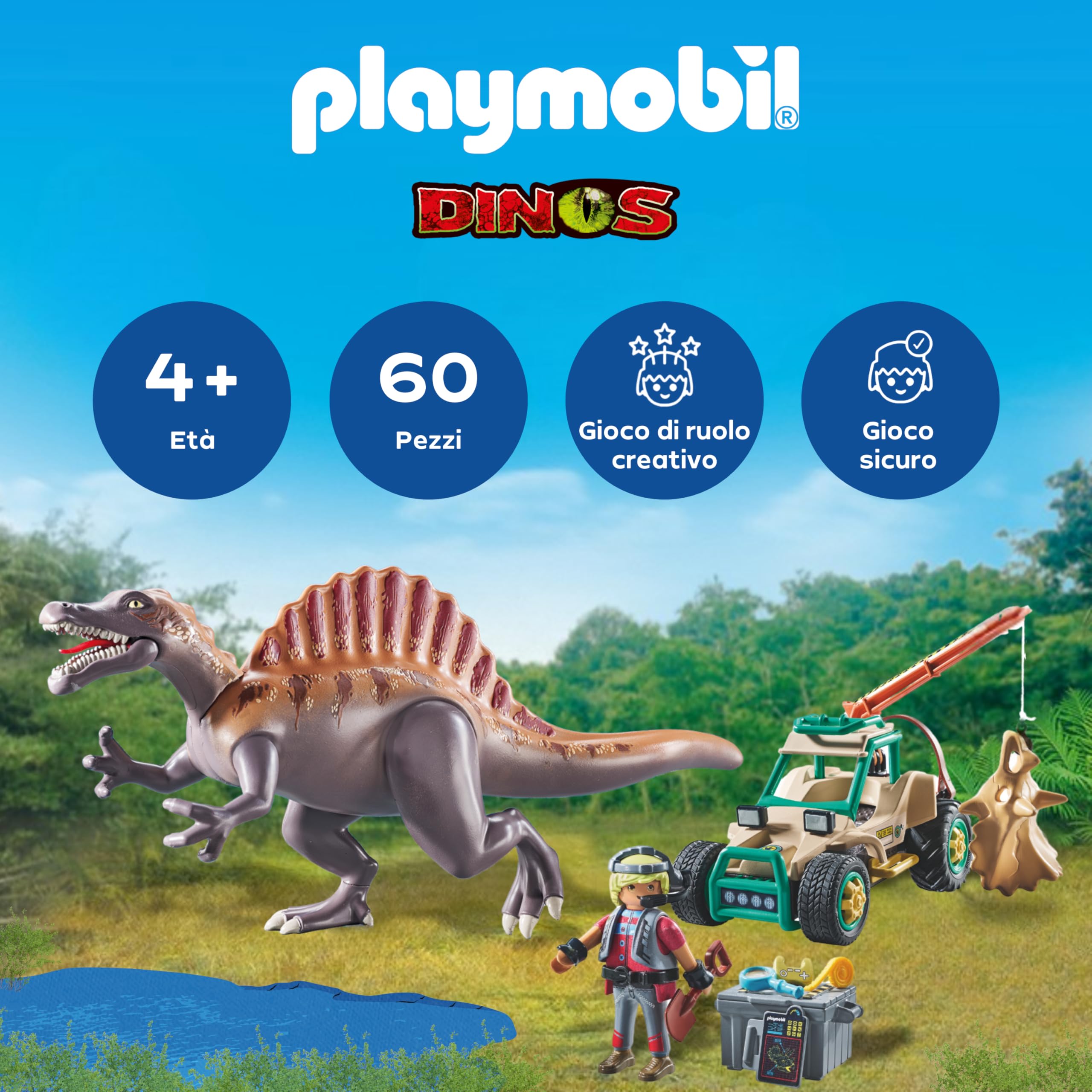 PLAYMOBIL Dinos 71820 playset spinosauro escavazione dinosauri