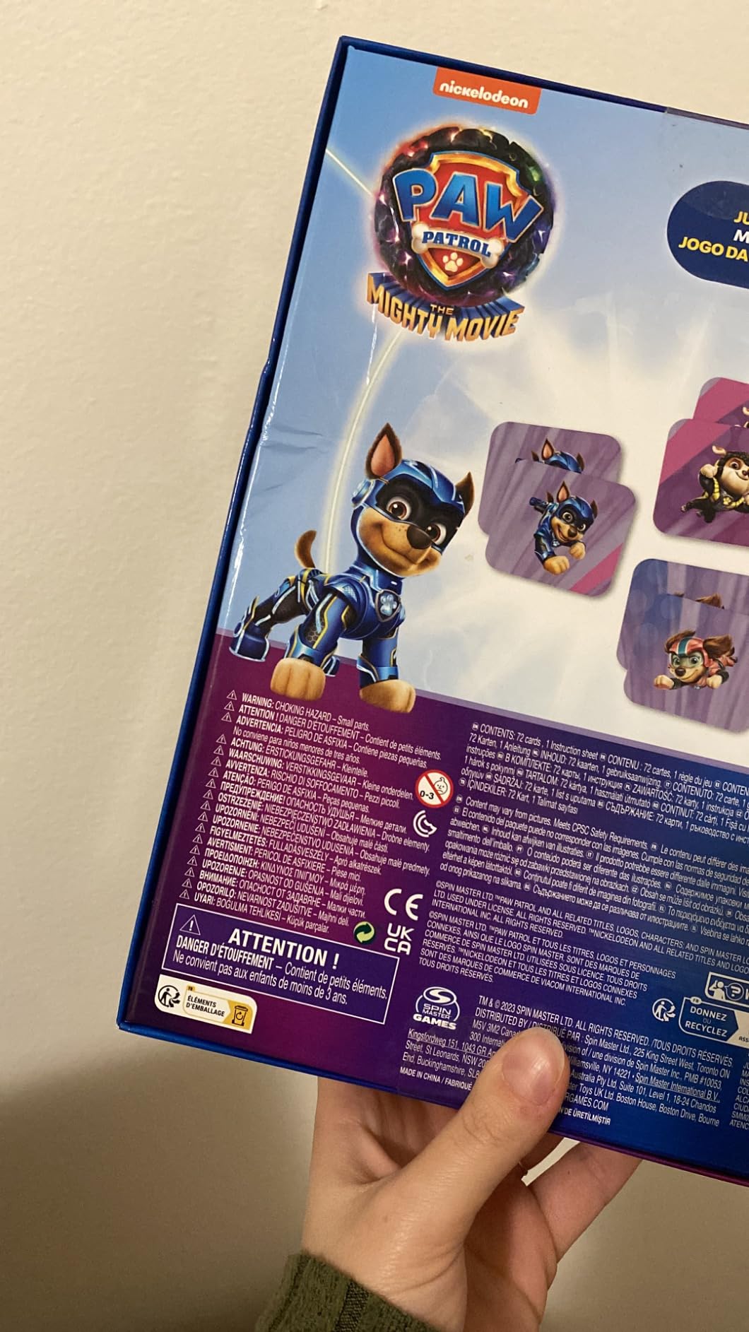 Paw Patrol Memory 72 carte gioco carte bambini 4+ anni film