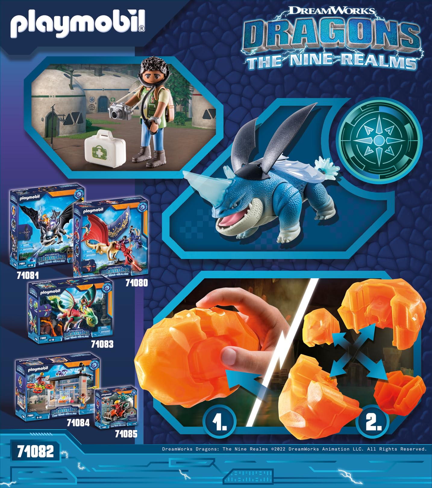 Playmobil 71082 Plowhorn D’Angelo drago 17 pezzi