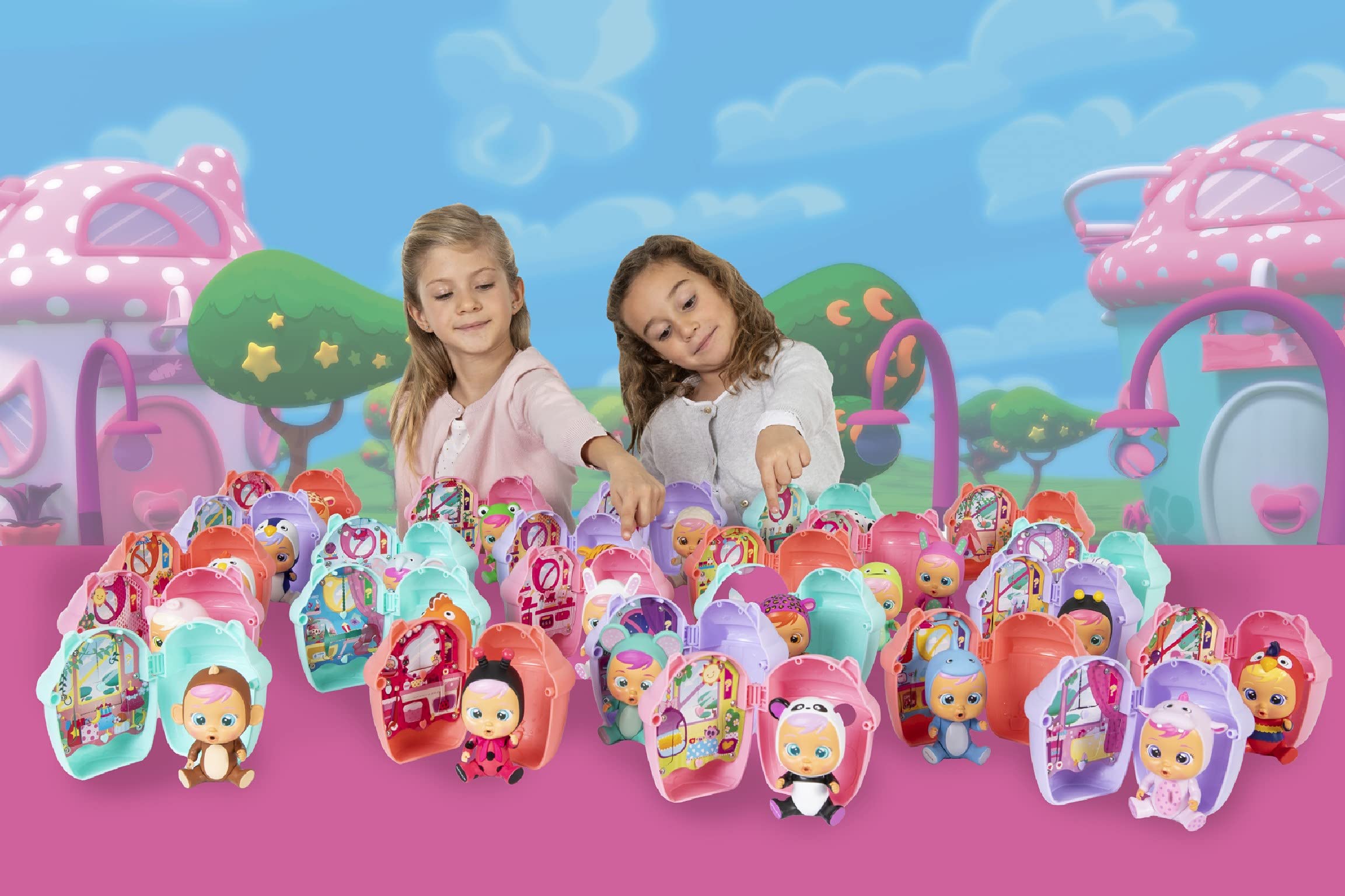 Cry Babies Magic Tears casetta biberon mini bambola 6 accessori