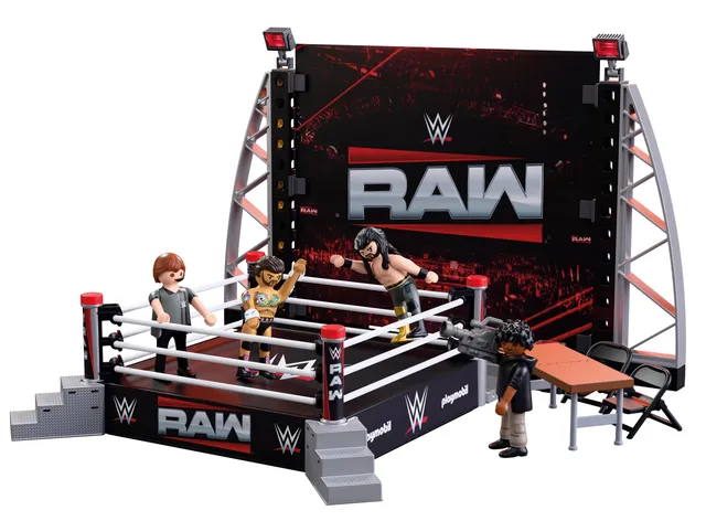 Playmobil WWE 71956 RAW Ring con CM Punk e Rollins
