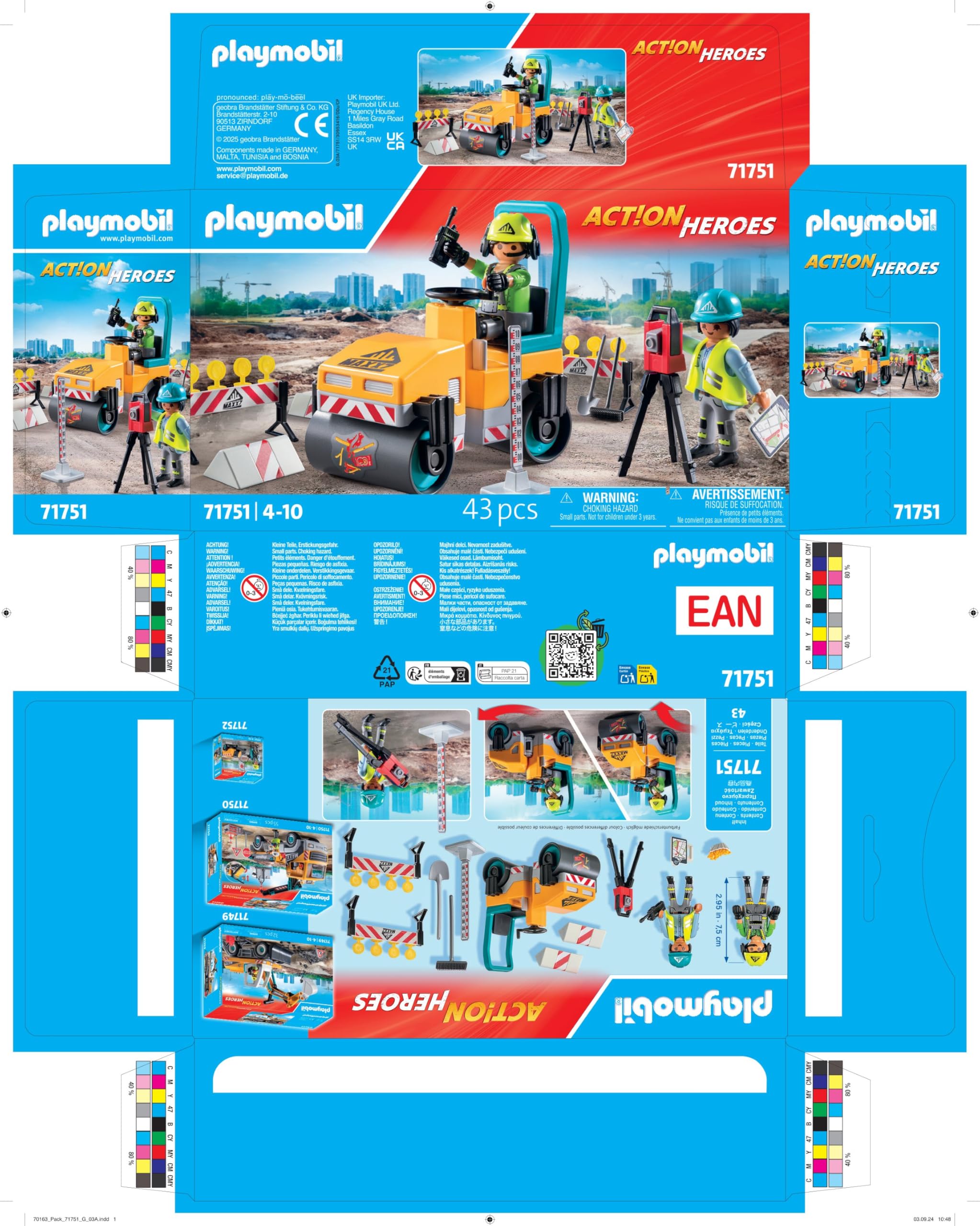 Playmobil Action Heroes 71751 cantiere stradale giocattolo