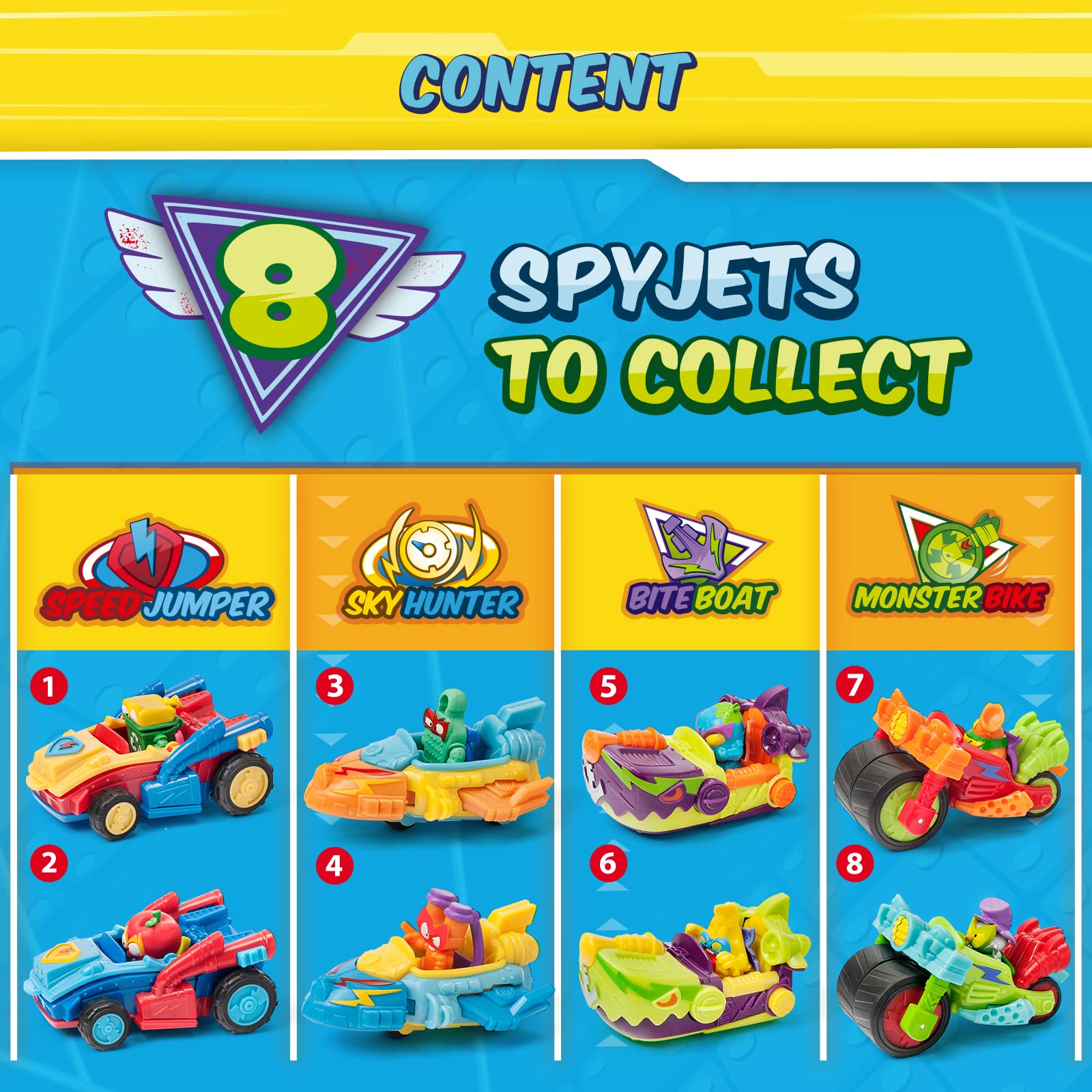 Superthings Secret Spies Spy Jets veicoli 8 buste cambia colore