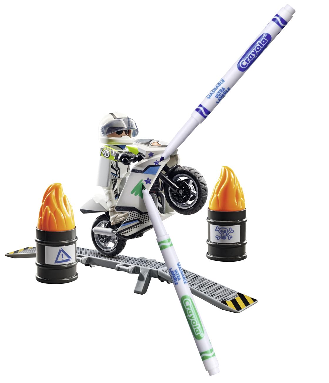 Playmobil Funstars Color 71377 Moto da Corsa Gioco 18 Pezzi 5+ Anni