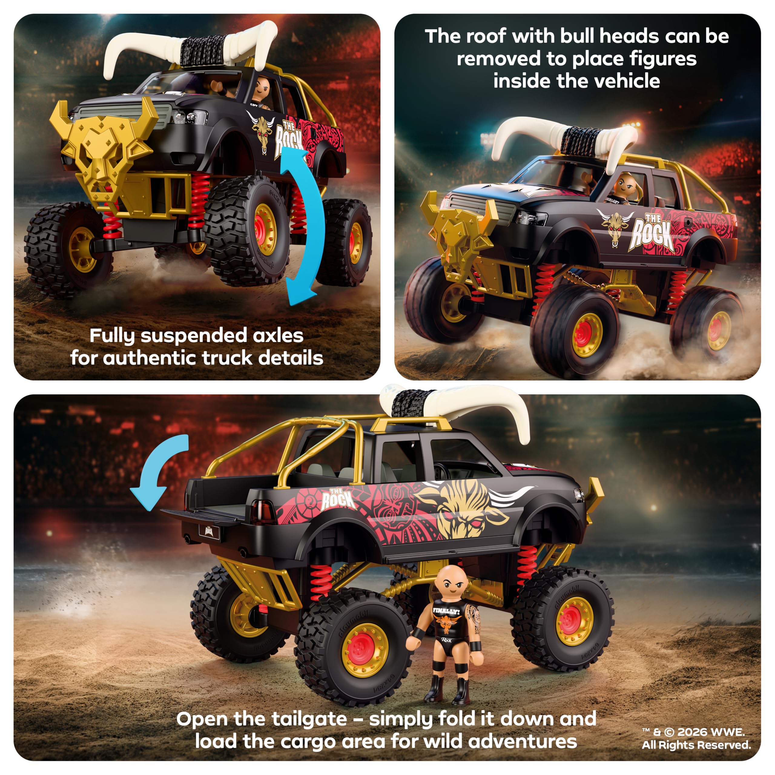 Playmobil WWE The Rock Monster Truck 71955 Sospensioni 5 Anni