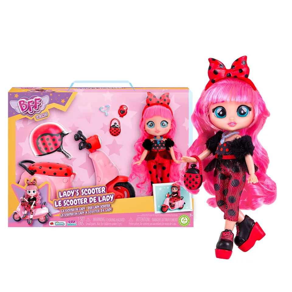 BFF by Cry Babies Lady bambola con scooter e 10 accessori