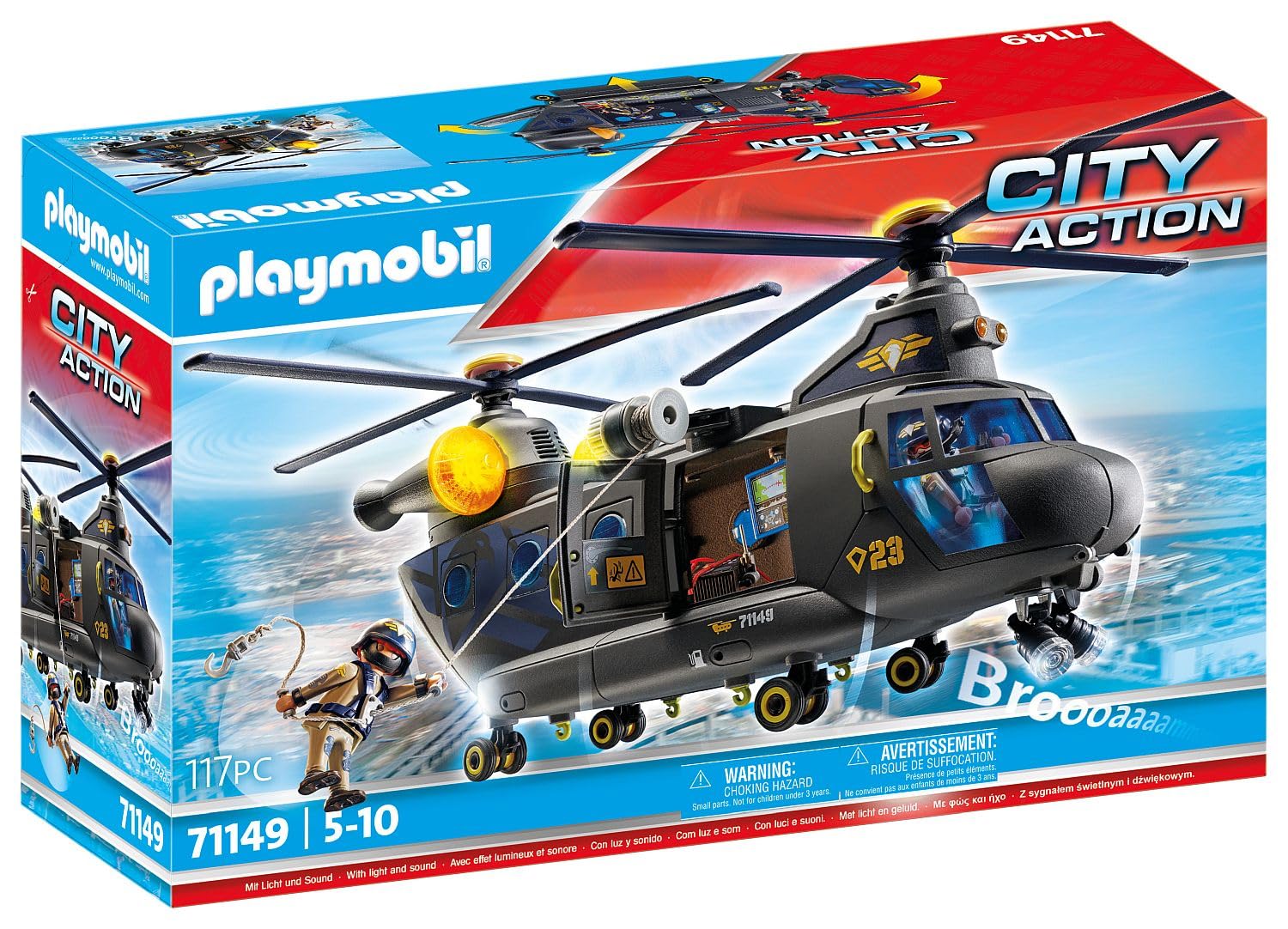 PLAYMOBIL 71149 City Action elicottero polizia unità speciale
