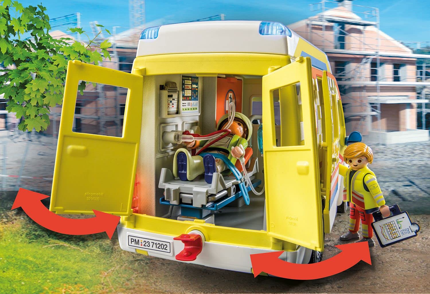 PLAYMOBIL City Life 71202 Ambulanza Giocattolo con Luci e Suoni