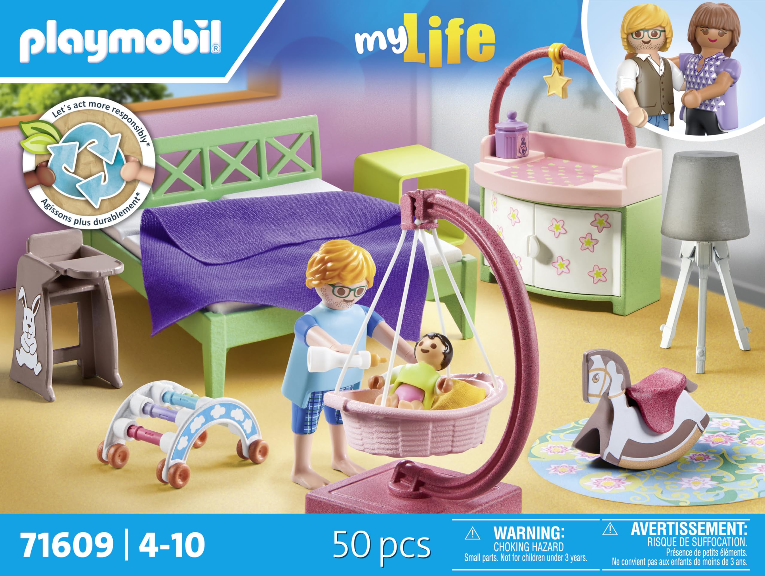 PLAYMOBIL My Life 71609 Cameretta neonato playset 50 pezzi