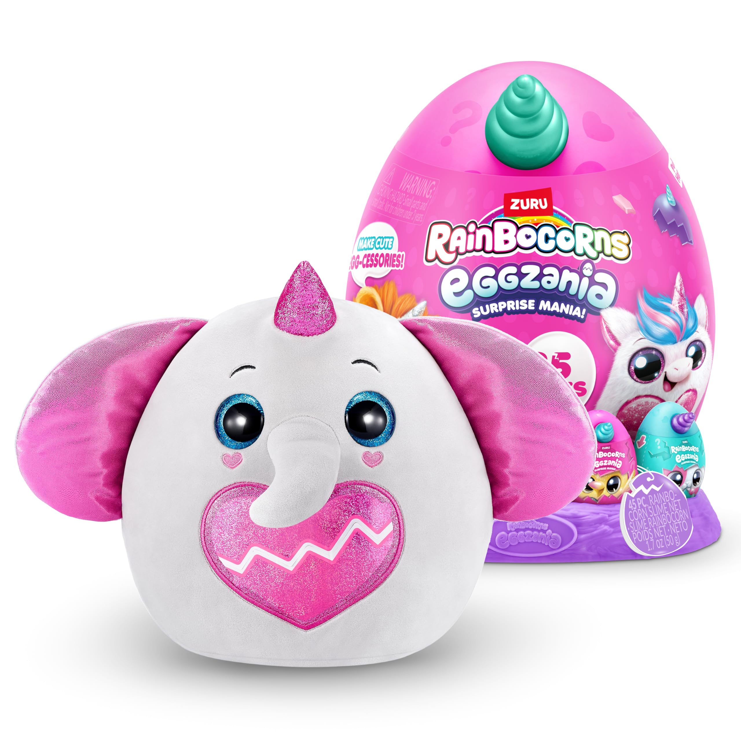 Rainbocorns Eggzania peluche elefante Peanuts 28 cm 20 sorprese