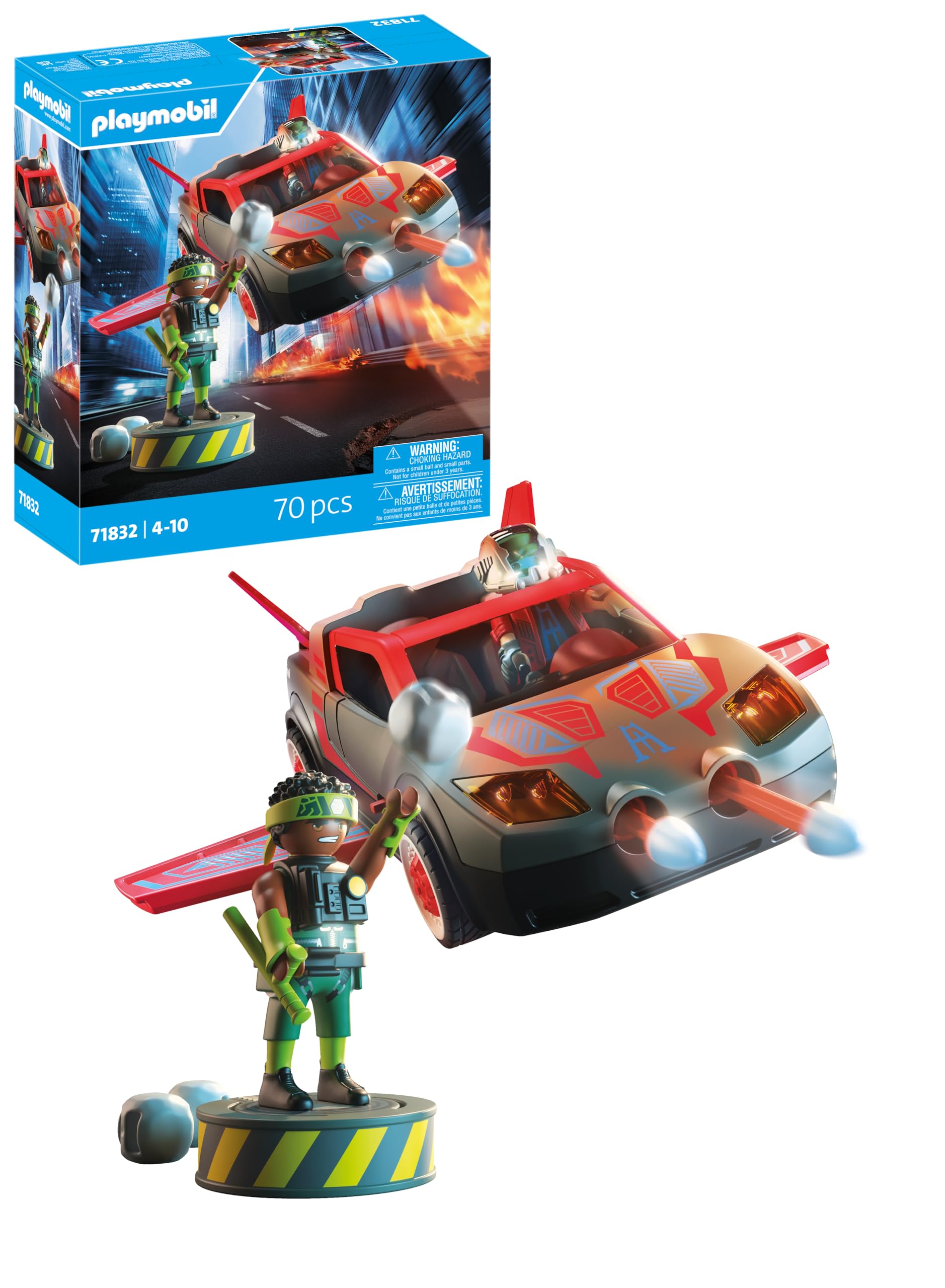 PLAYMOBIL Heroes drone eroi vs ninja cattivo playset