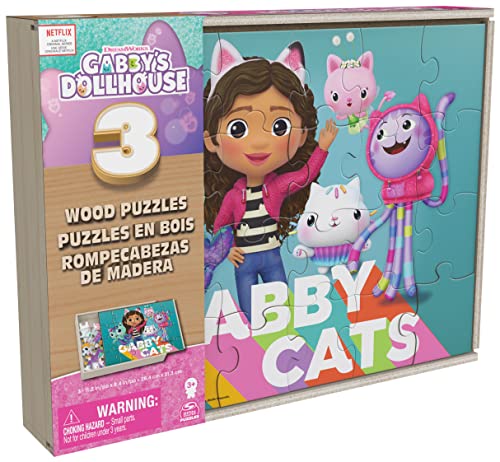 Spin Master Gabby's Dollhouse Puzzle Legno 24 Pezzi 3 Set