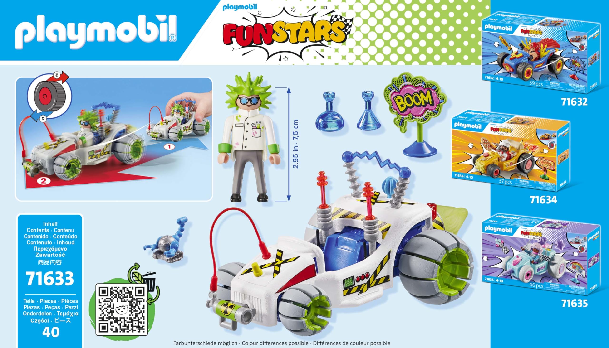 PLAYMOBIL Funstars 71633 kart Racing Professor pull-back