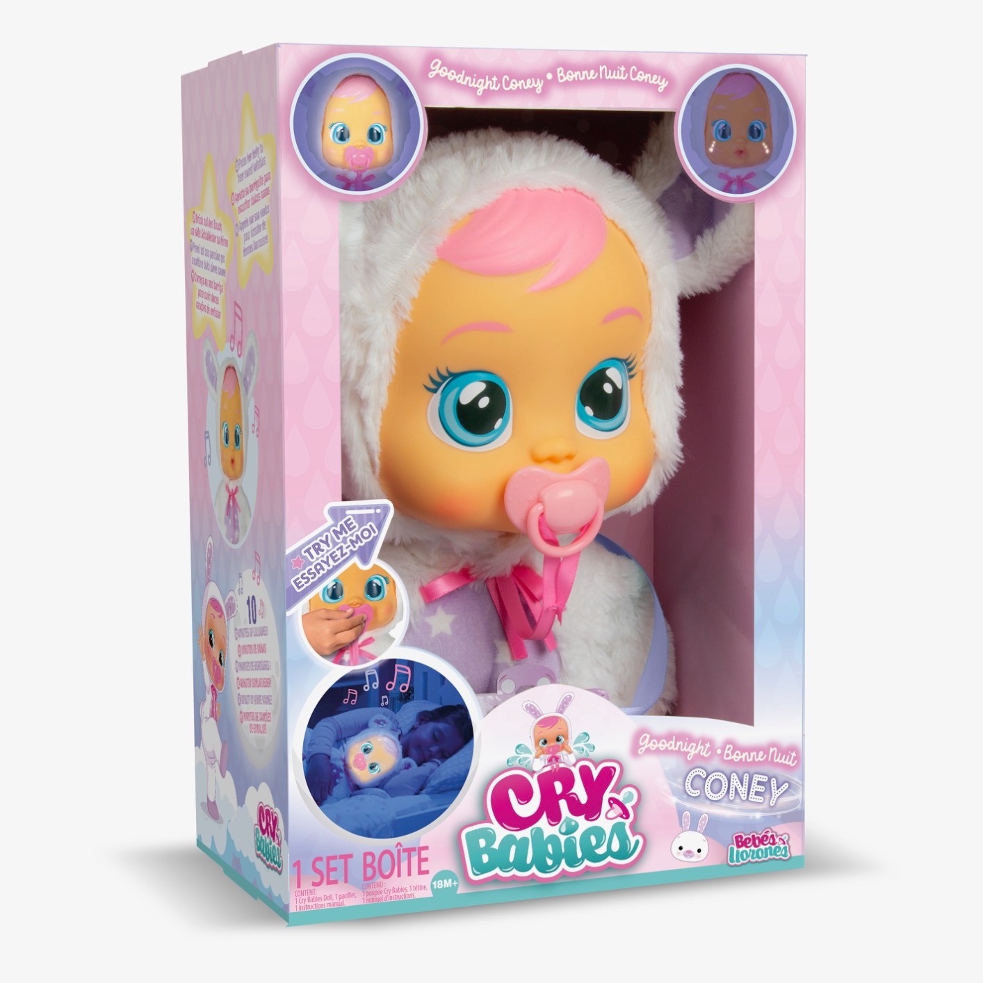 Cry Babies Good Night Coney bambola morbida luce notturna