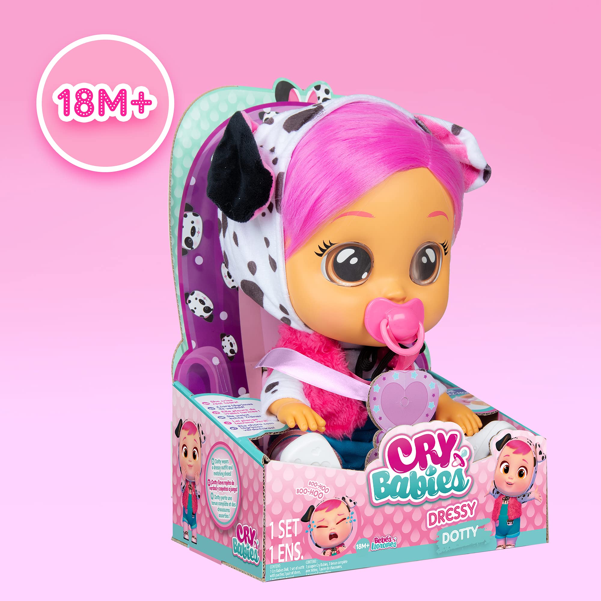 Cry Babies Dressy Dotty dalmata bambola interattiva lacrime vere