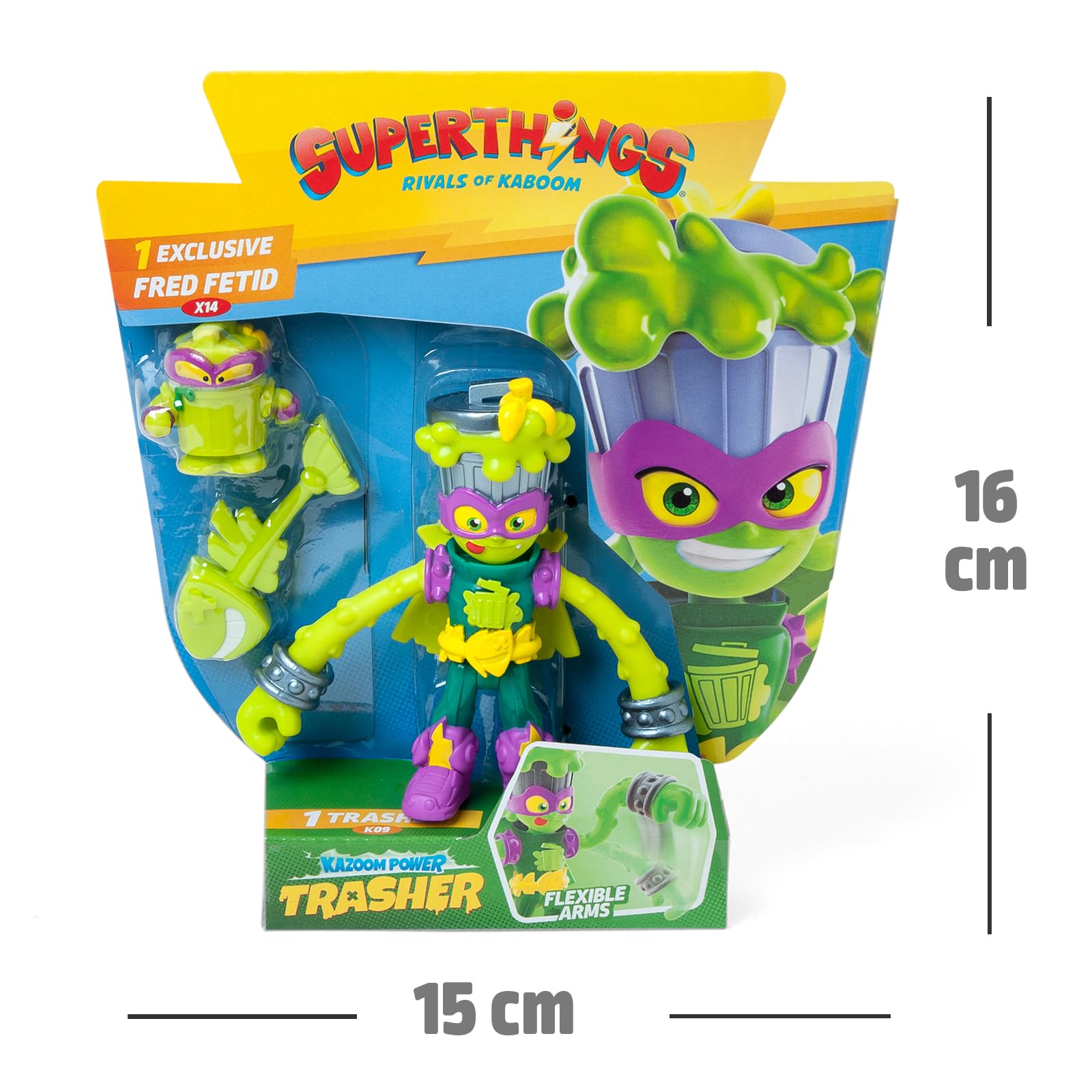 Superthings Kazoom Kids Trasher action figure articolata accessorio