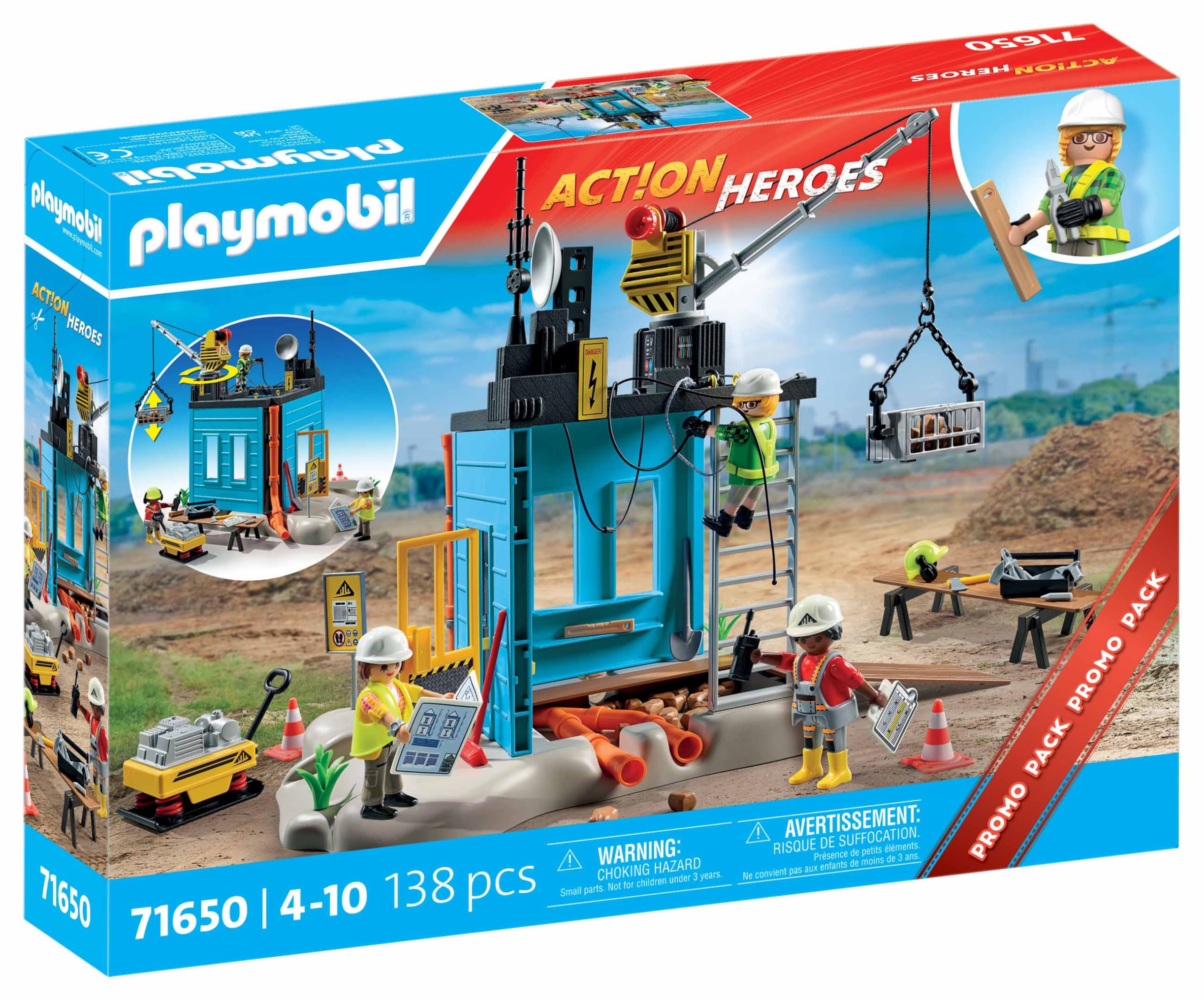 PLAYMOBIL Action Heroes 71650 cantiere edile 138 pezzi
