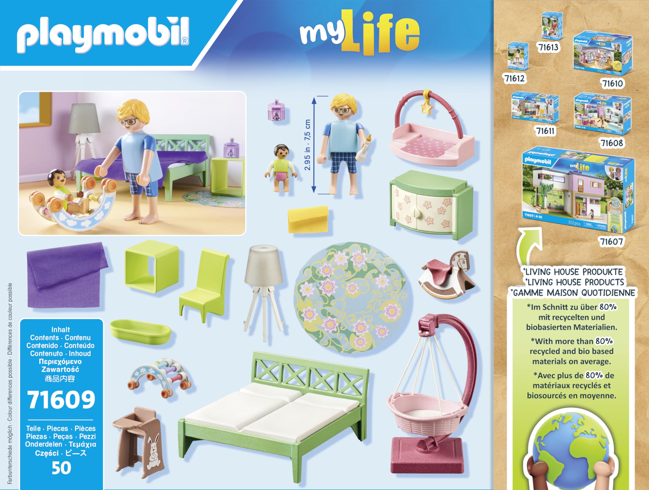 PLAYMOBIL My Life 71609 Cameretta neonato playset 50 pezzi