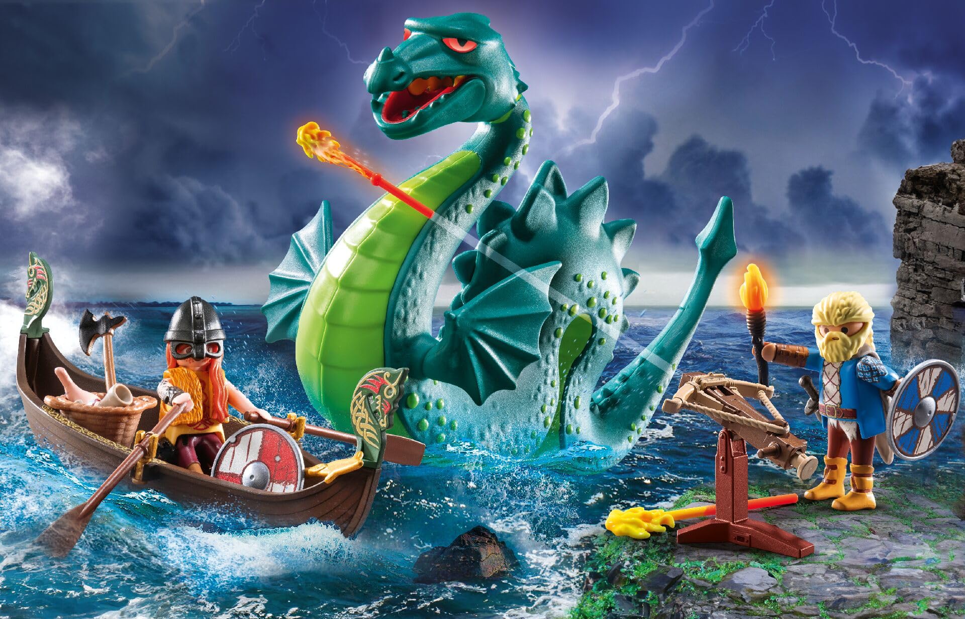 Playmobil 71830 Vichingo con Mostro Marino set drago nave