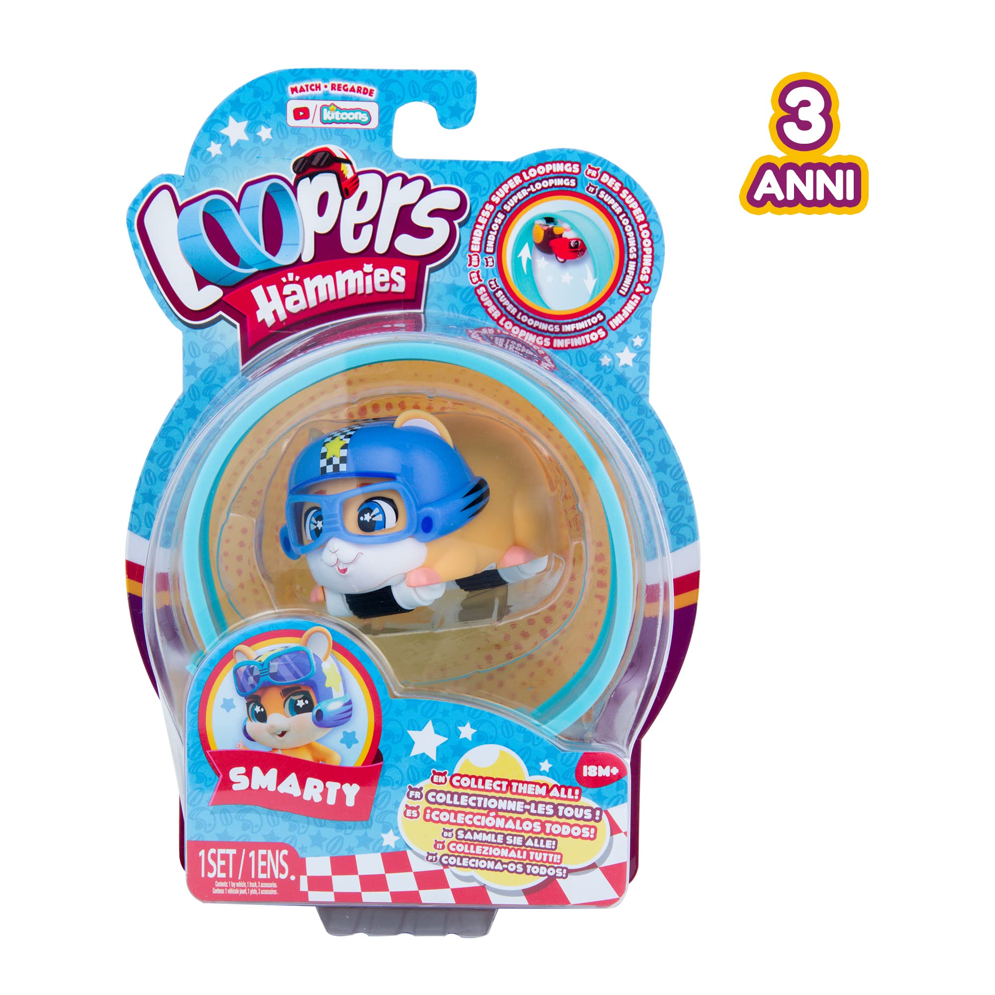 IMC Toys Loopers Hammies Smarty Criceto Interattivo Pista 3 Anni