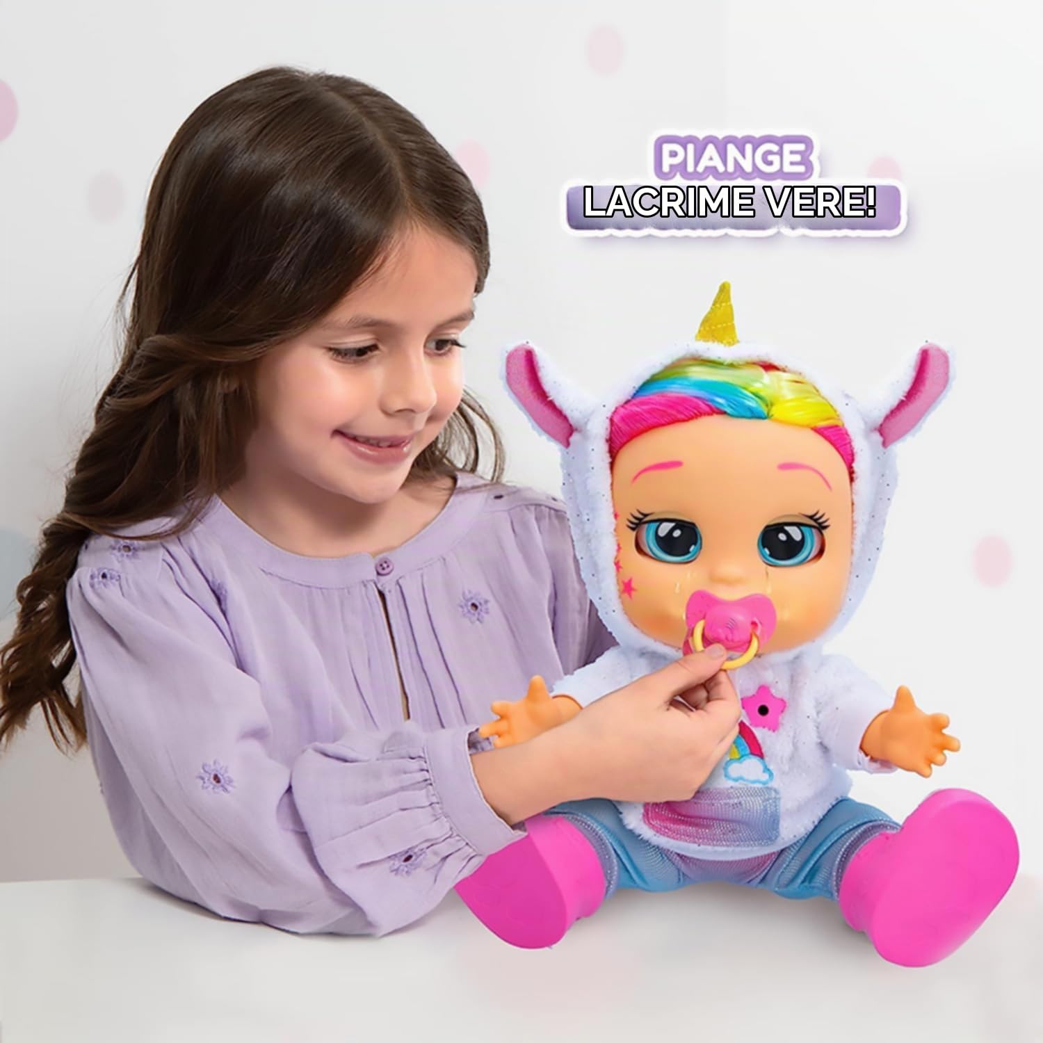 IMC Toys Cry Babies Dreamy bambola interattiva unicorno 33 cm