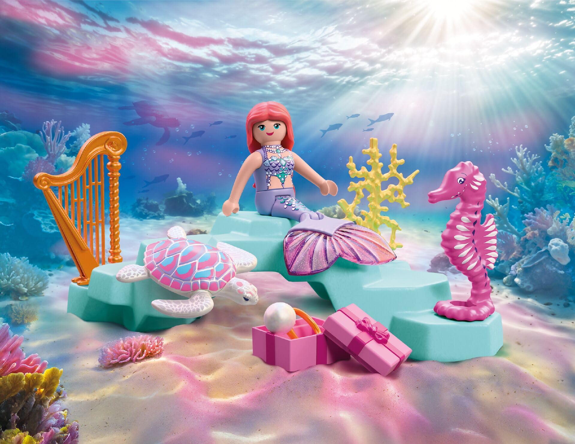 Playmobil Fantasy Magic 72107 sirena con regalo e arpa
