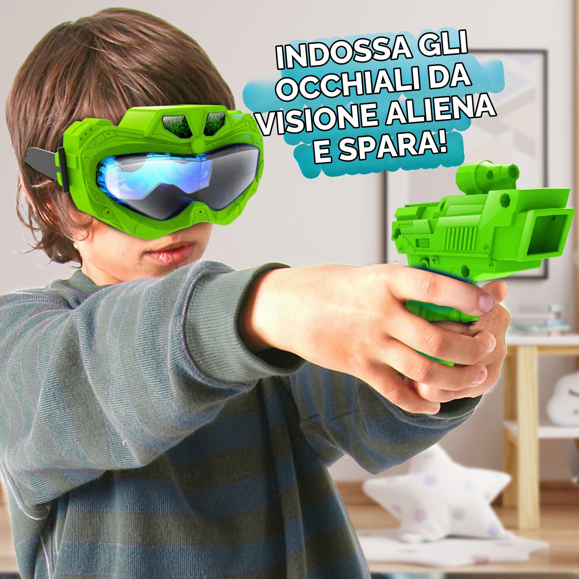 Playfun Alien Vision gioco interattivo maschera 3D pistola laser