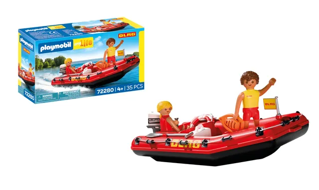 PLAYMOBIL City Action 72280 Gommone di Salvataggio con Motore Fuoribordo