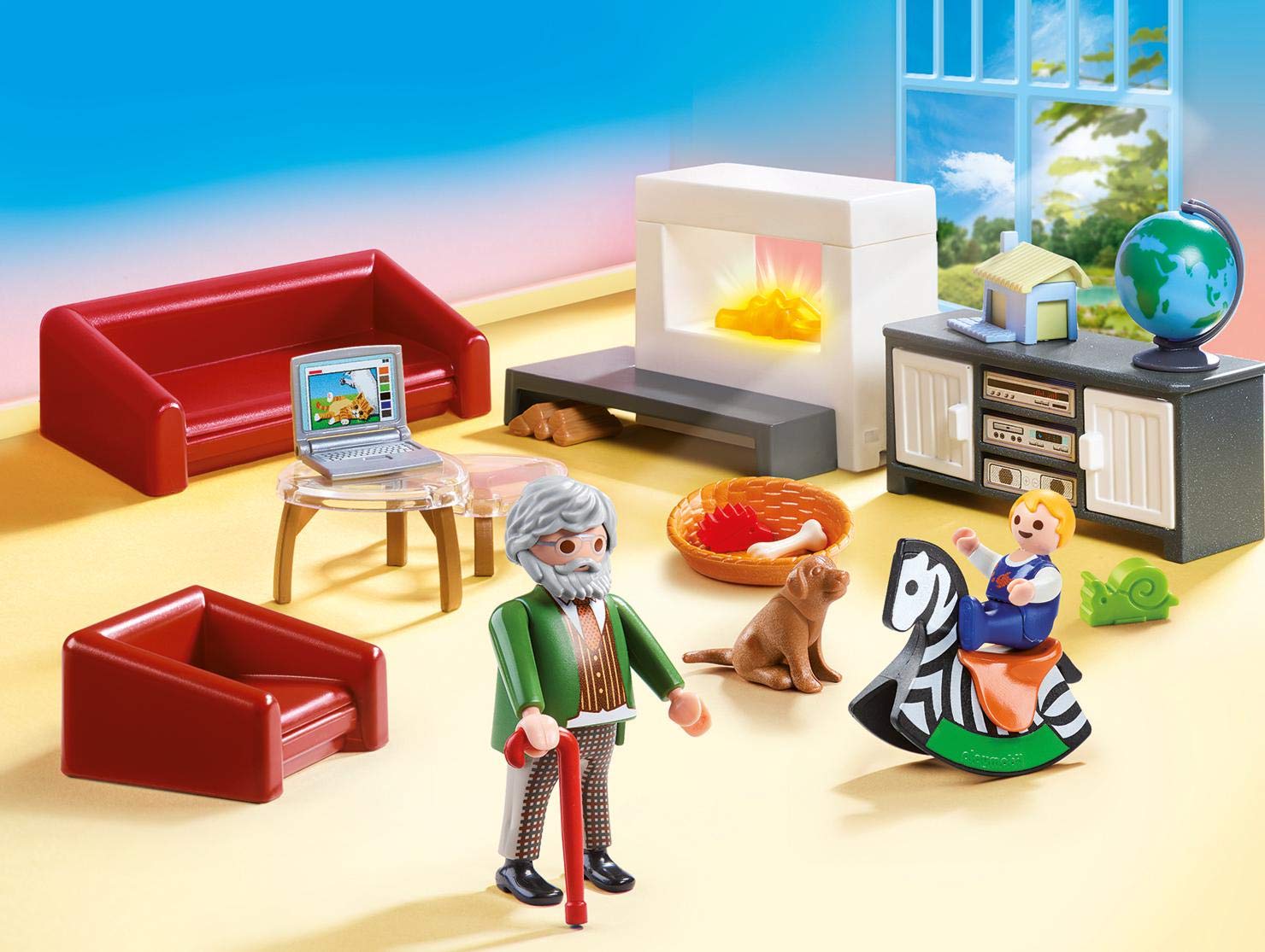 Playmobil Dollhouse 70207 soggiorno con camino playset 36 pezzi