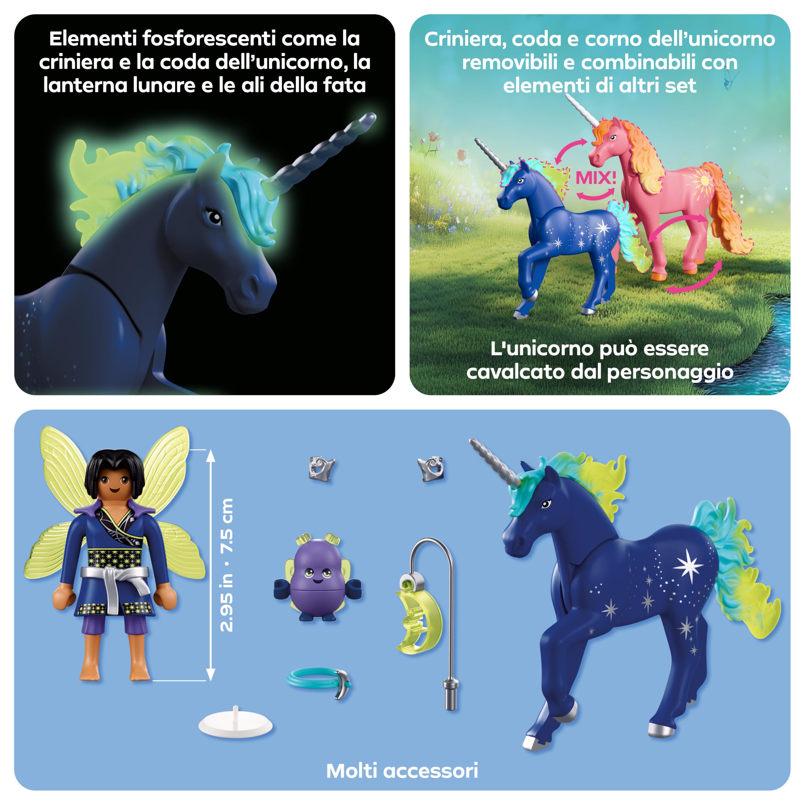 PLAYMOBIL Fantasy 72217 unicorno Moonlight con fata