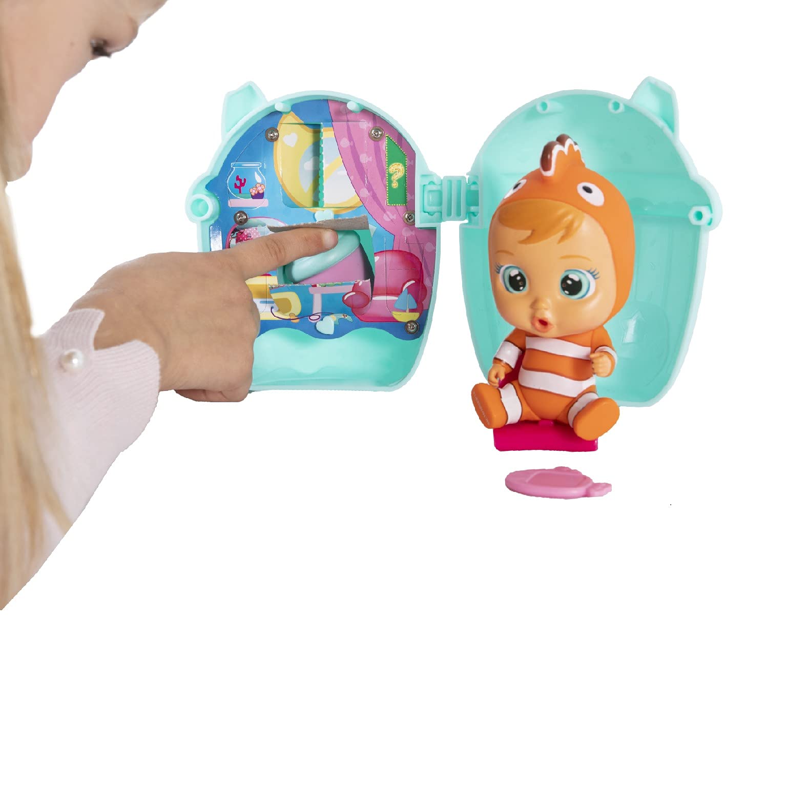 Cry Babies Magic Tears casetta biberon mini bambola 6 accessori