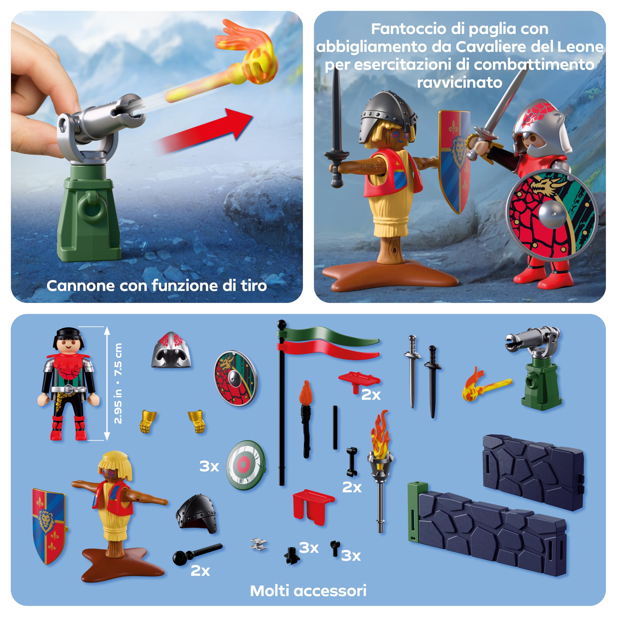 Playmobil Knights 72213 addestramento cavaliere drago cannone
