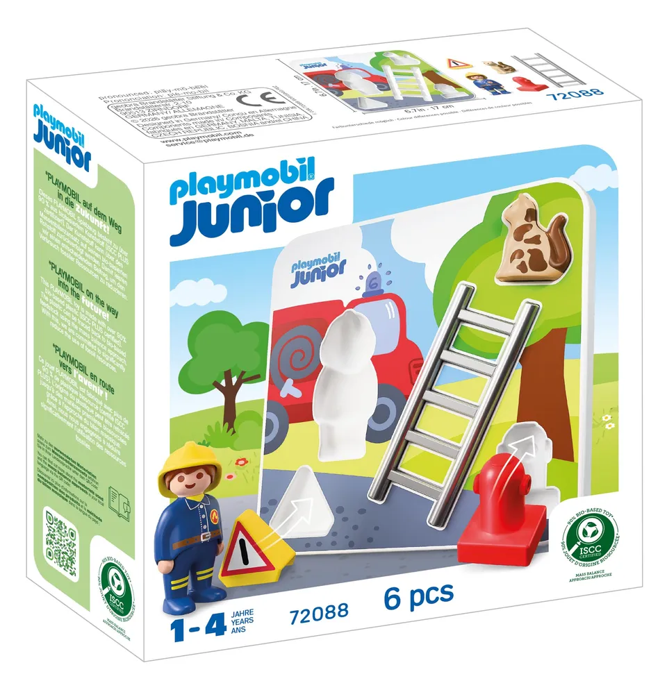 PLAYMOBIL Junior 72088 puzzle pompieri legno 5 pezzi