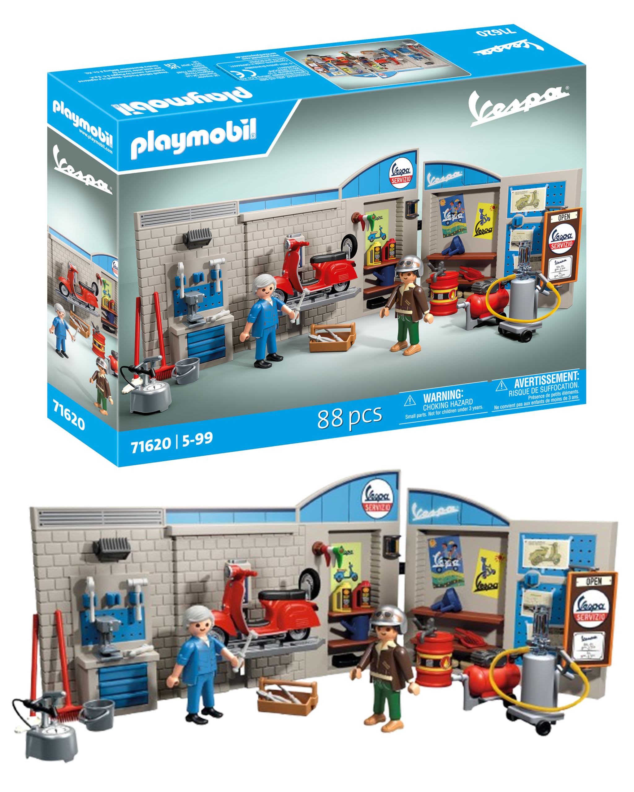 Playmobil Cars 71620 playset Garage Vespa Anni '60
