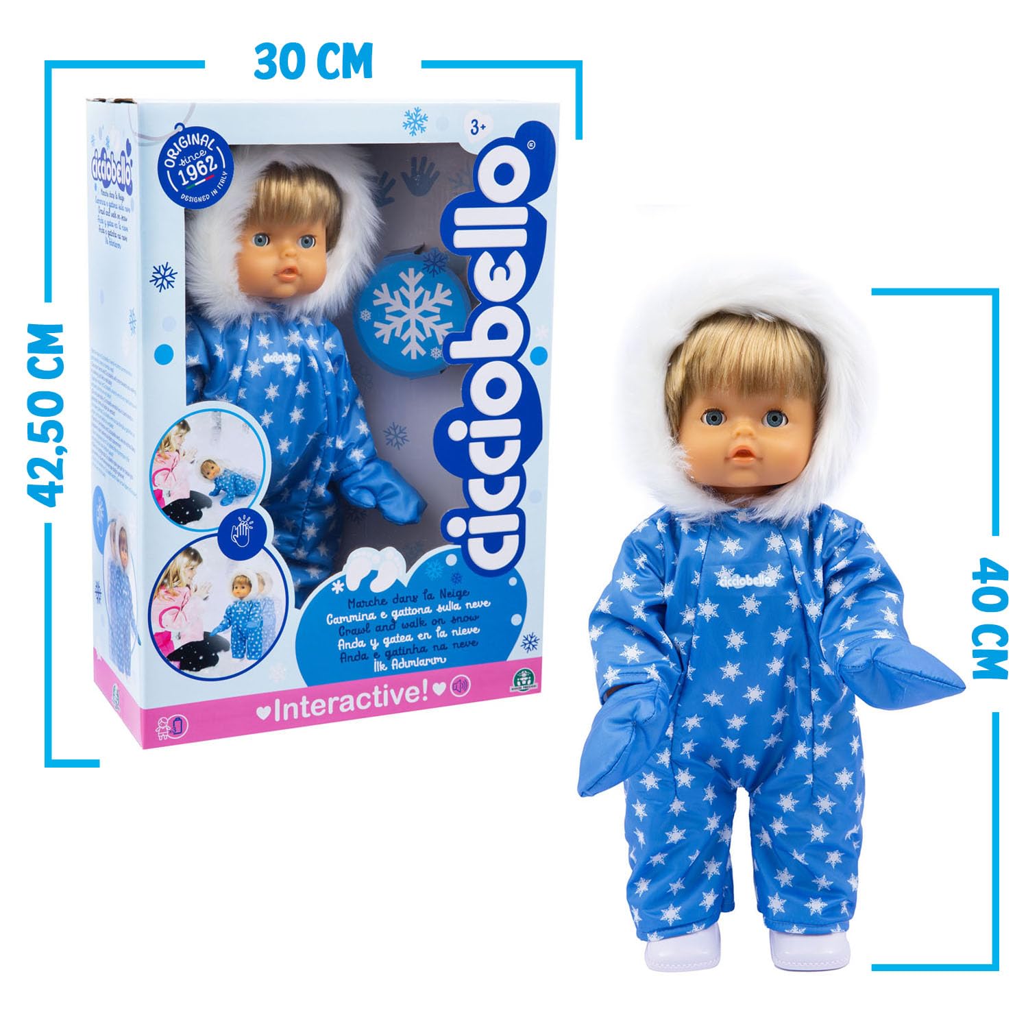 Cicciobello Classic Camminare nella Neve bambola 42 cm interattiva