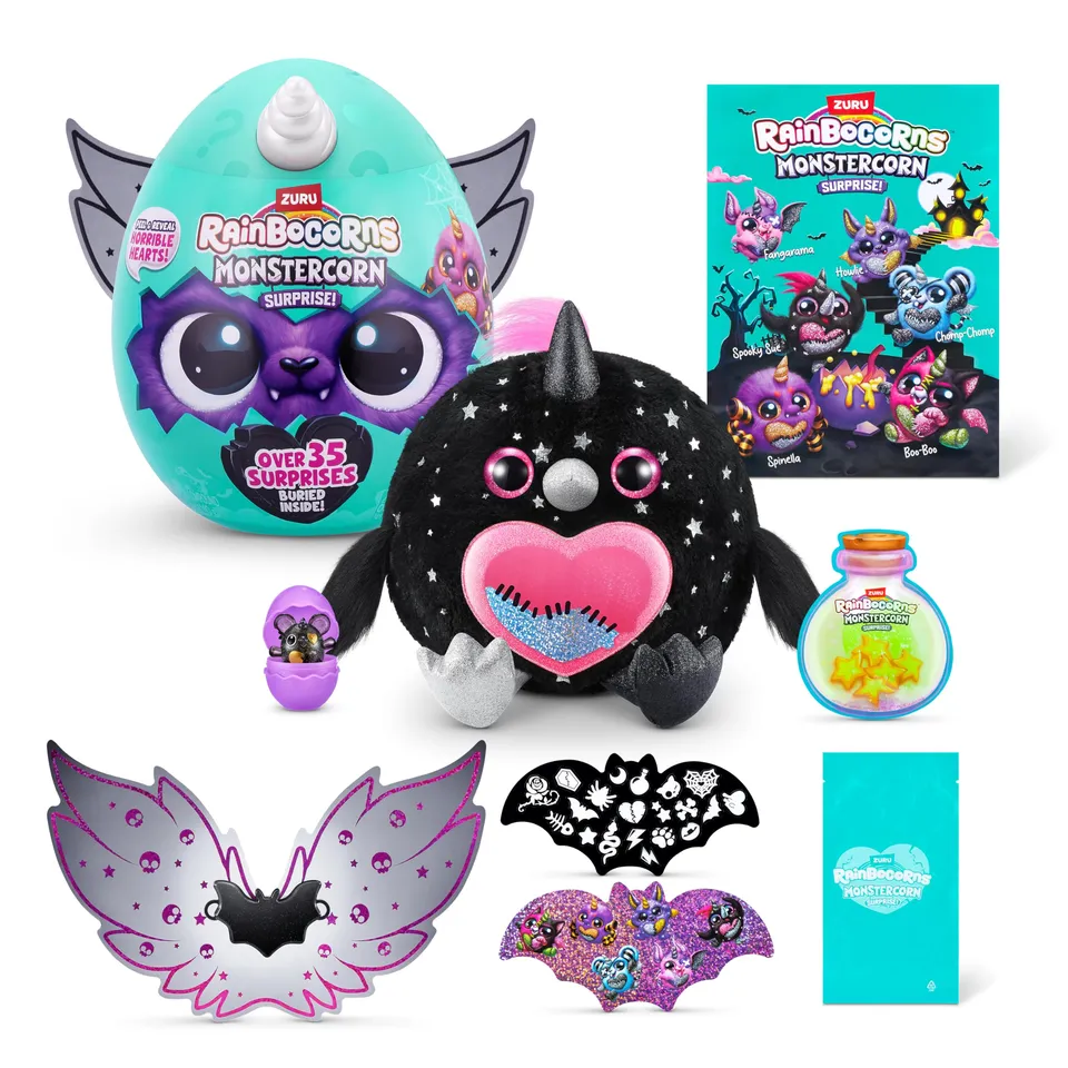 Rainbocorns Monstercorn Surprise peluche Raven corvo