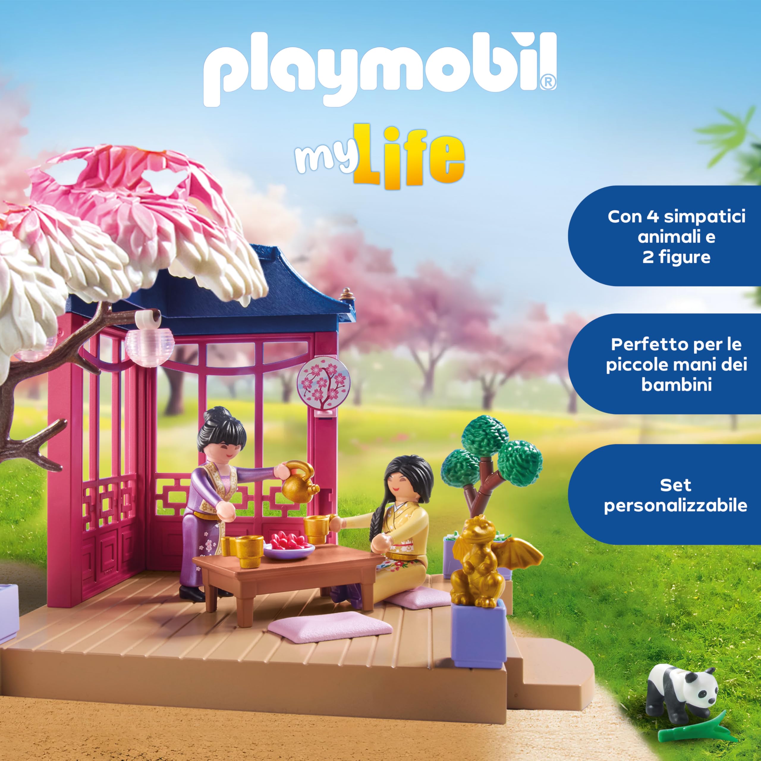 PLAYMOBIL My Life 71762 playset giardino asiatico con panda