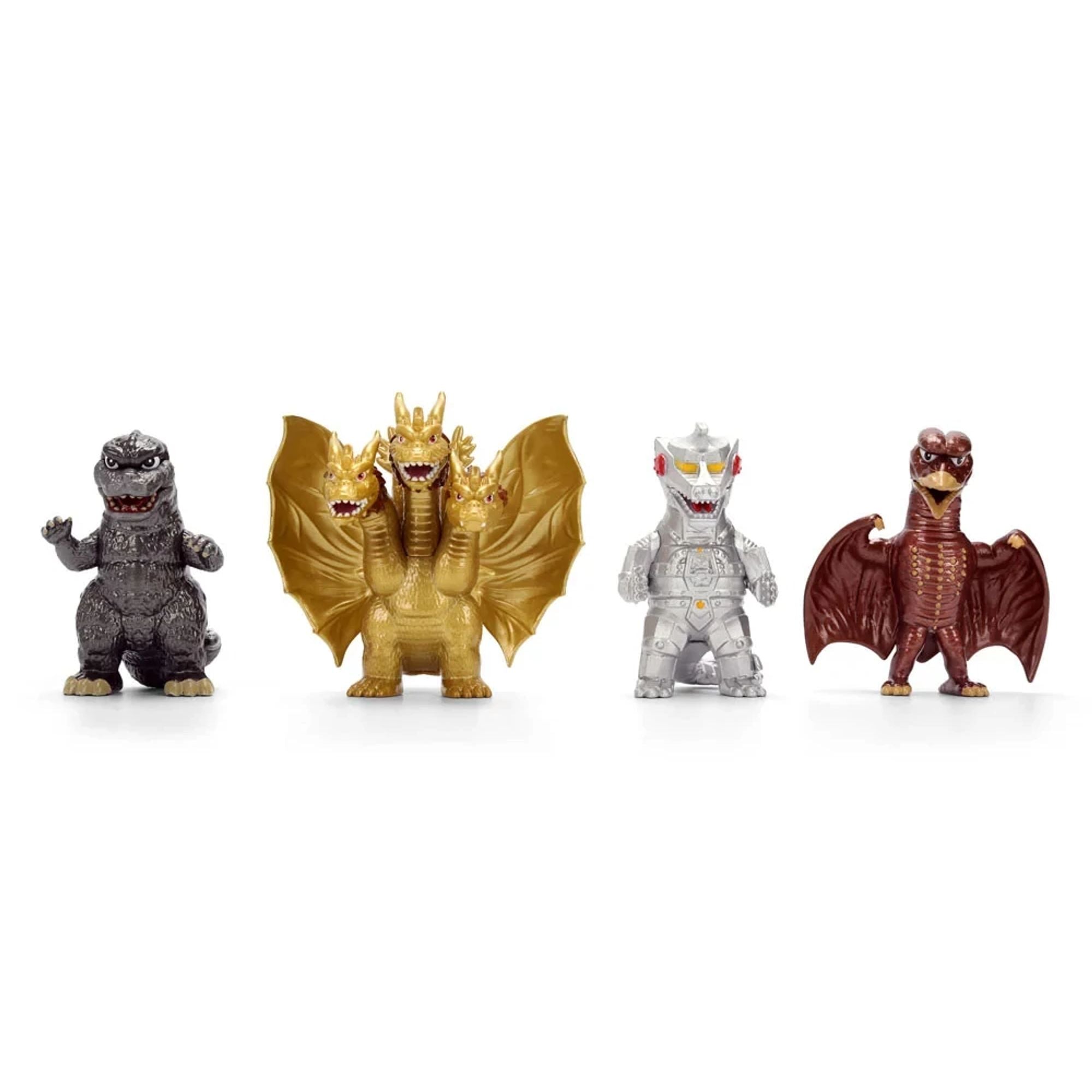 Jada Toho Godzilla set 4 mini figure metallo 2,5"