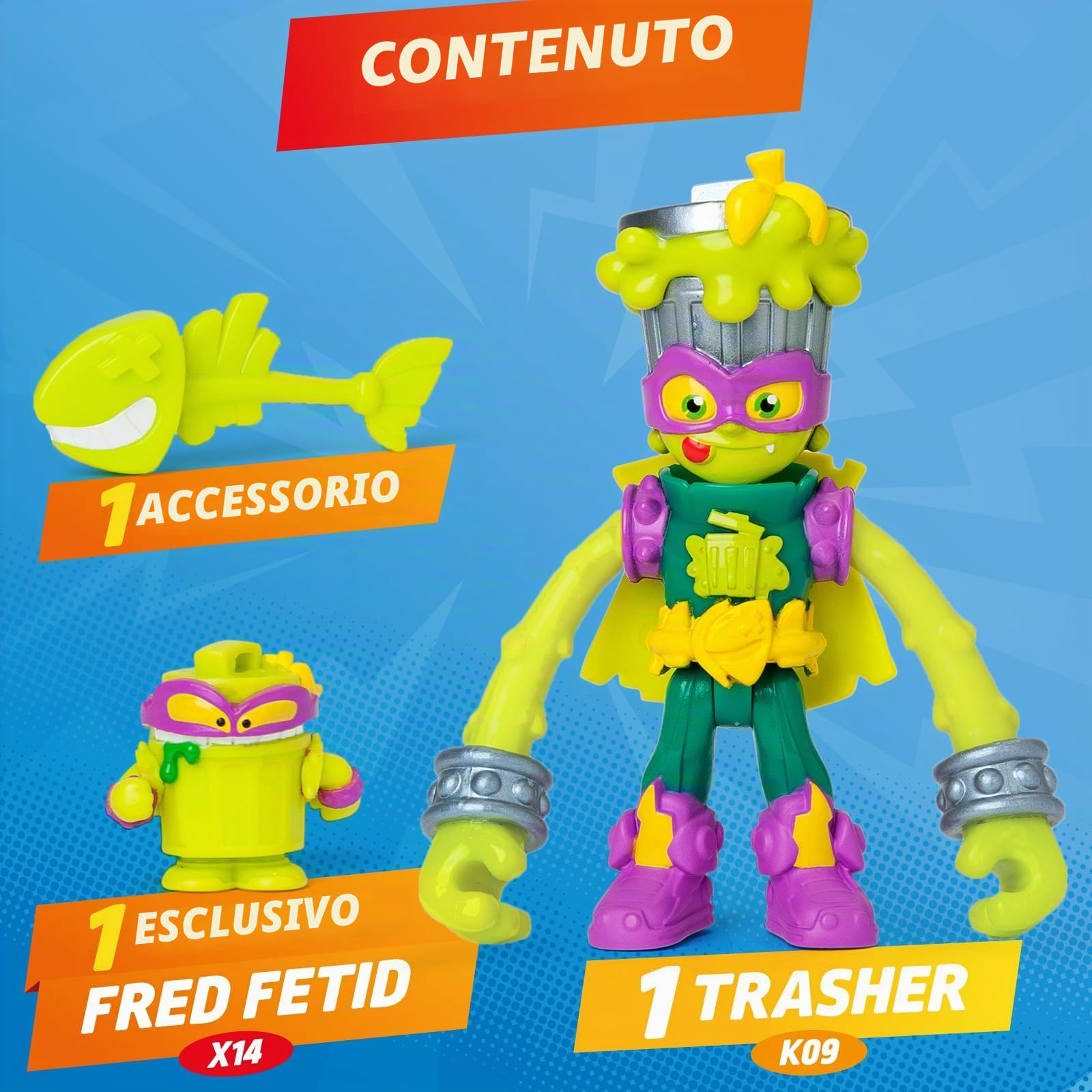 Superthings Kazoom Kids Trasher action figure articolata accessorio
