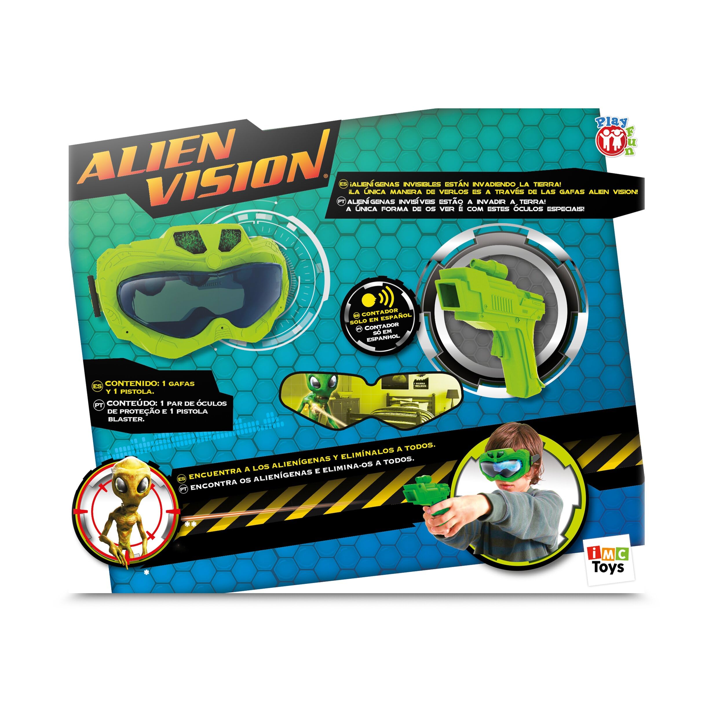 Playfun Alien Vision gioco interattivo maschera 3D pistola laser