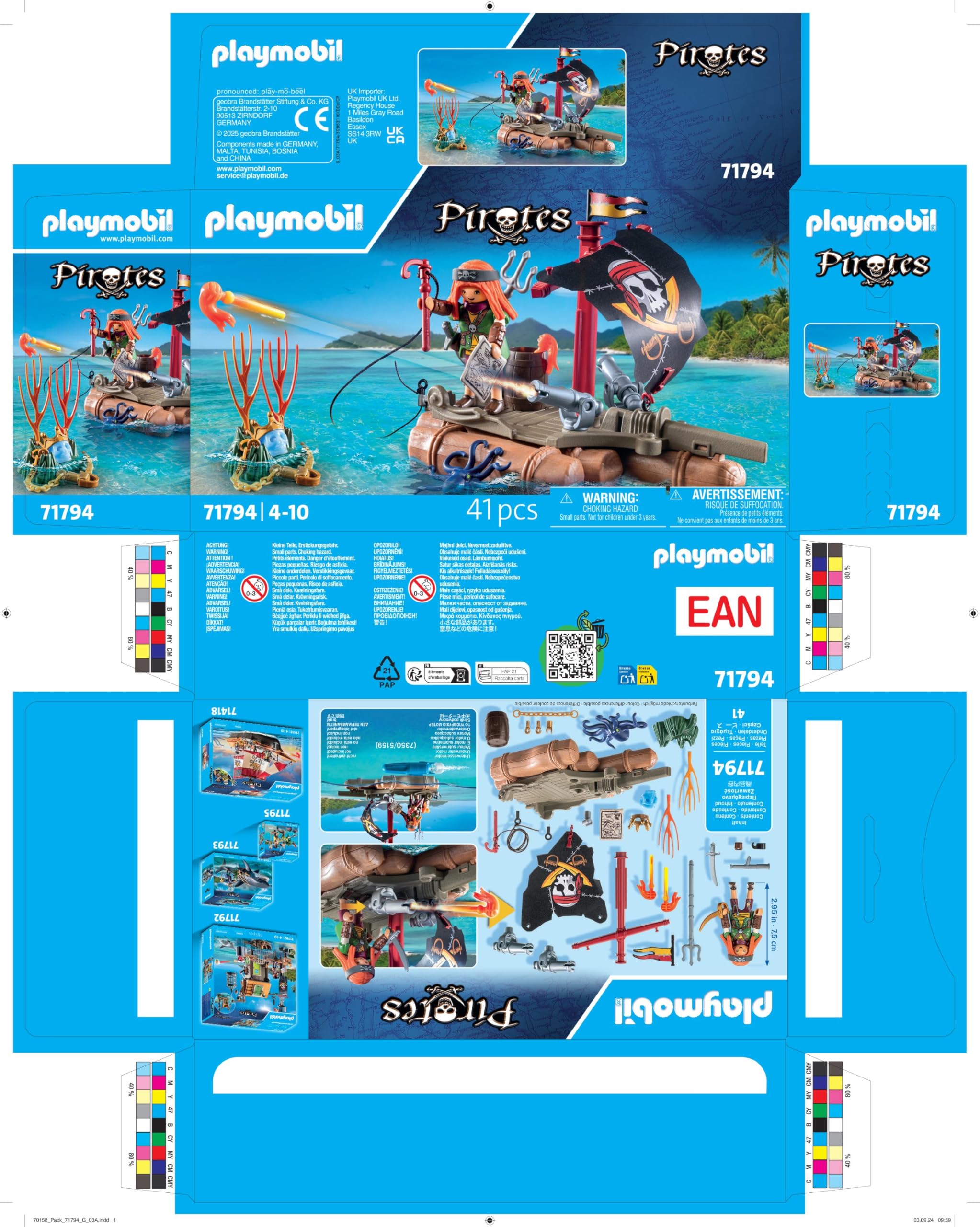 Playmobil Pirates 71794 zattera dei pirati playset con pirata