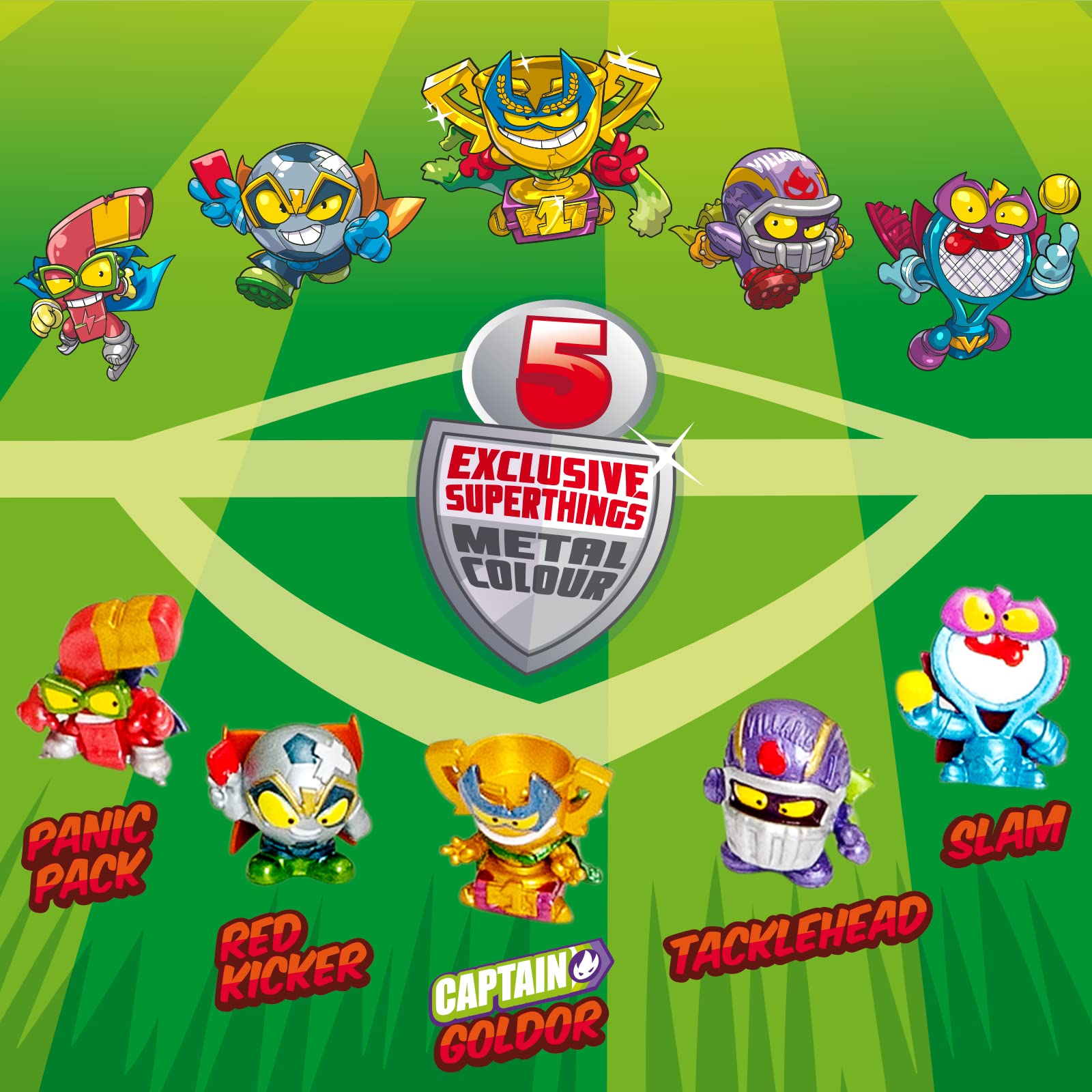 Superthings Scatola metallo Team Terrible 5 figure metallizzate