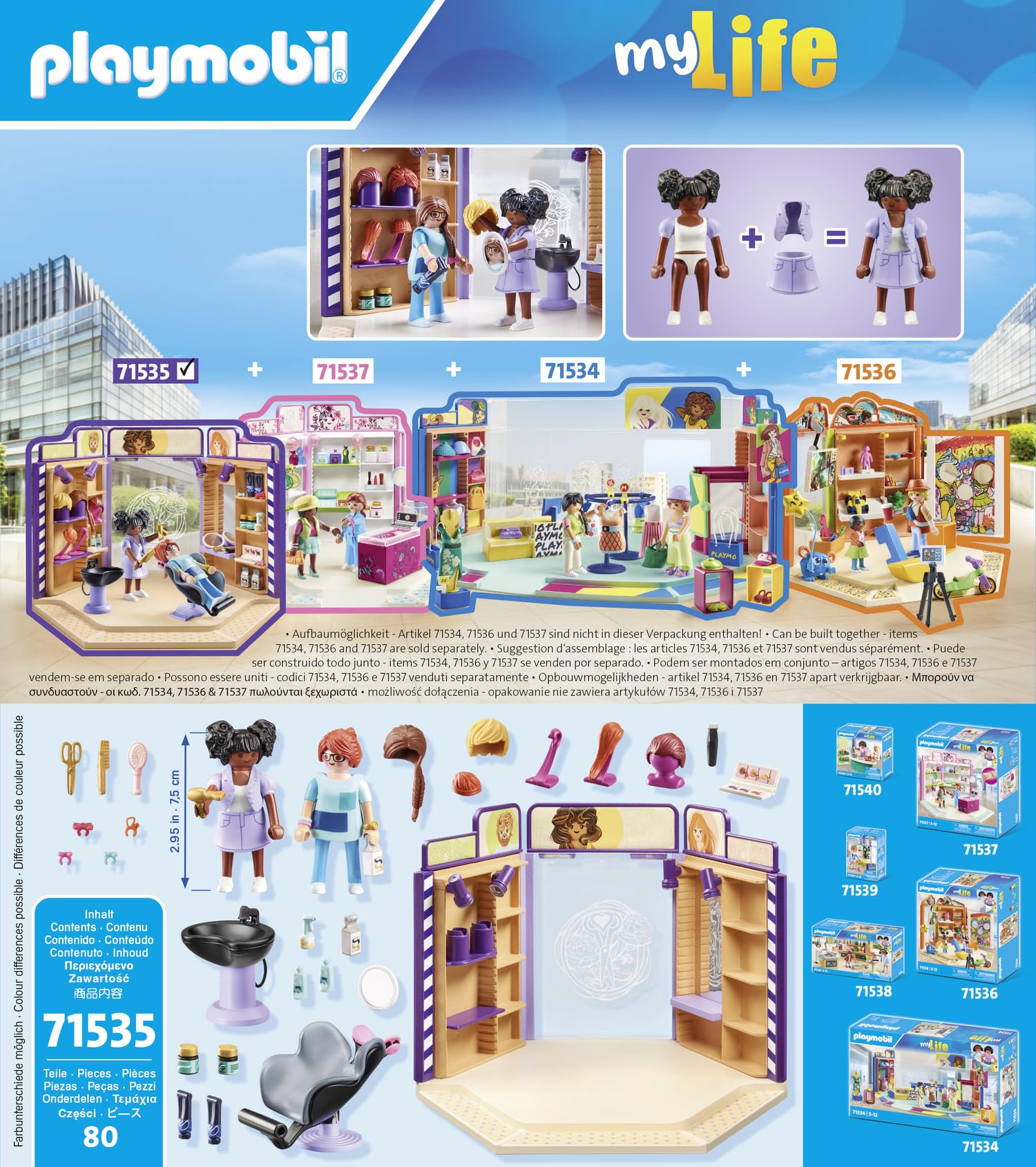 PLAYMOBIL myLife 71535 Parrucchiera playset 80 pezzi