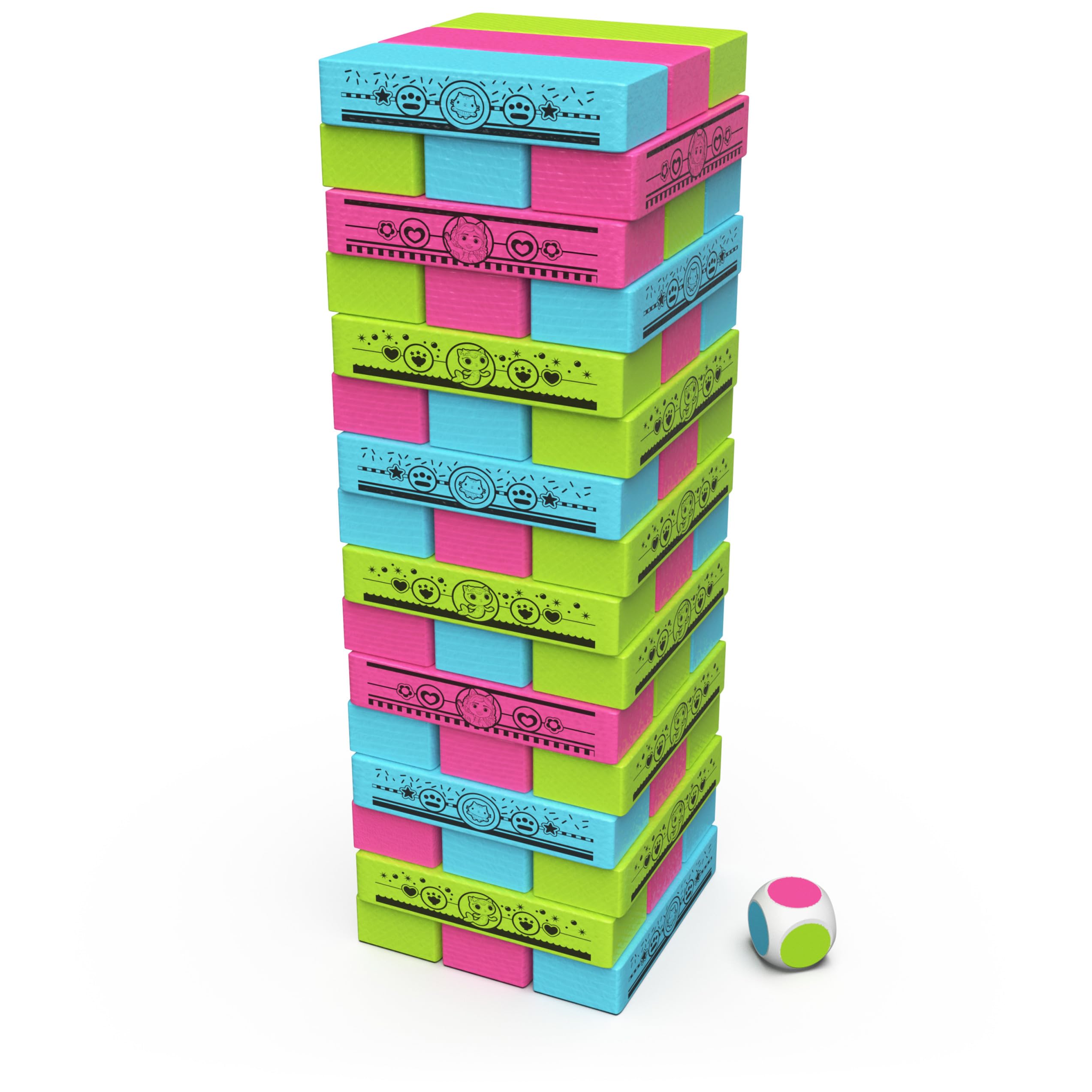 Gabby Jumbling Tower gioco blocchi legno 48 pezzi dado