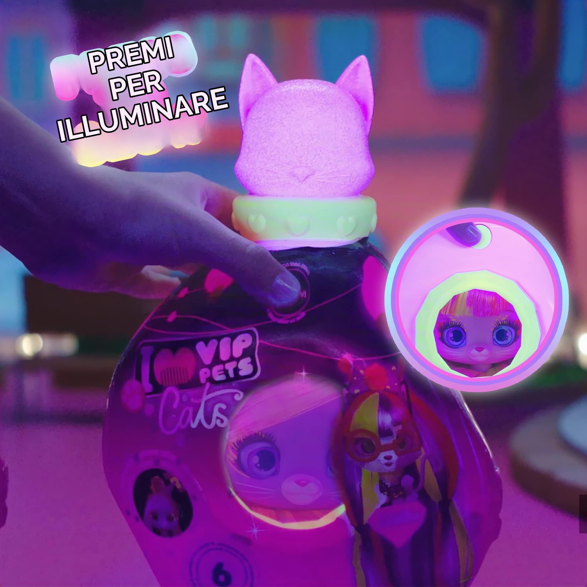 IMC Toys VIP Pets Cats Gattino Glow 15 Accessori Capsula UV