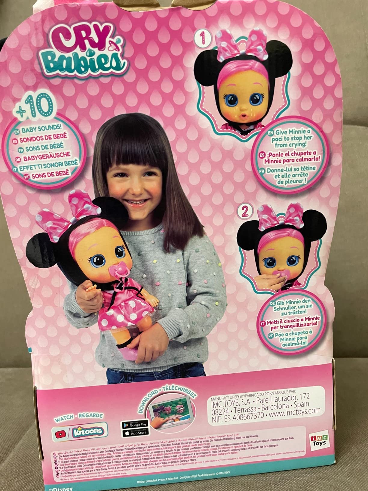 IMC Cry Babies Dressy Minnie Bambola Interattiva 30 cm Rosa
