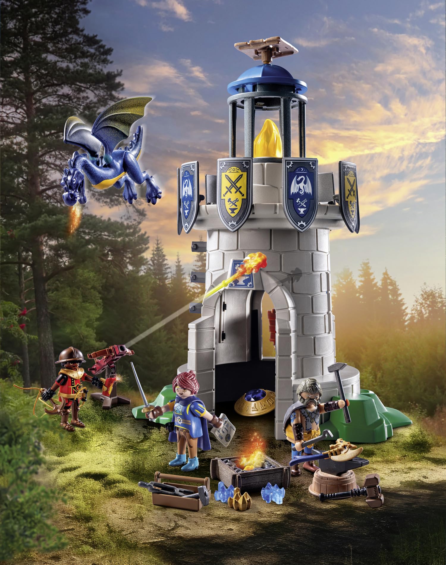 PLAYMOBIL Novelmore 71483 Torre Cavalieri Giocattolo con Drago