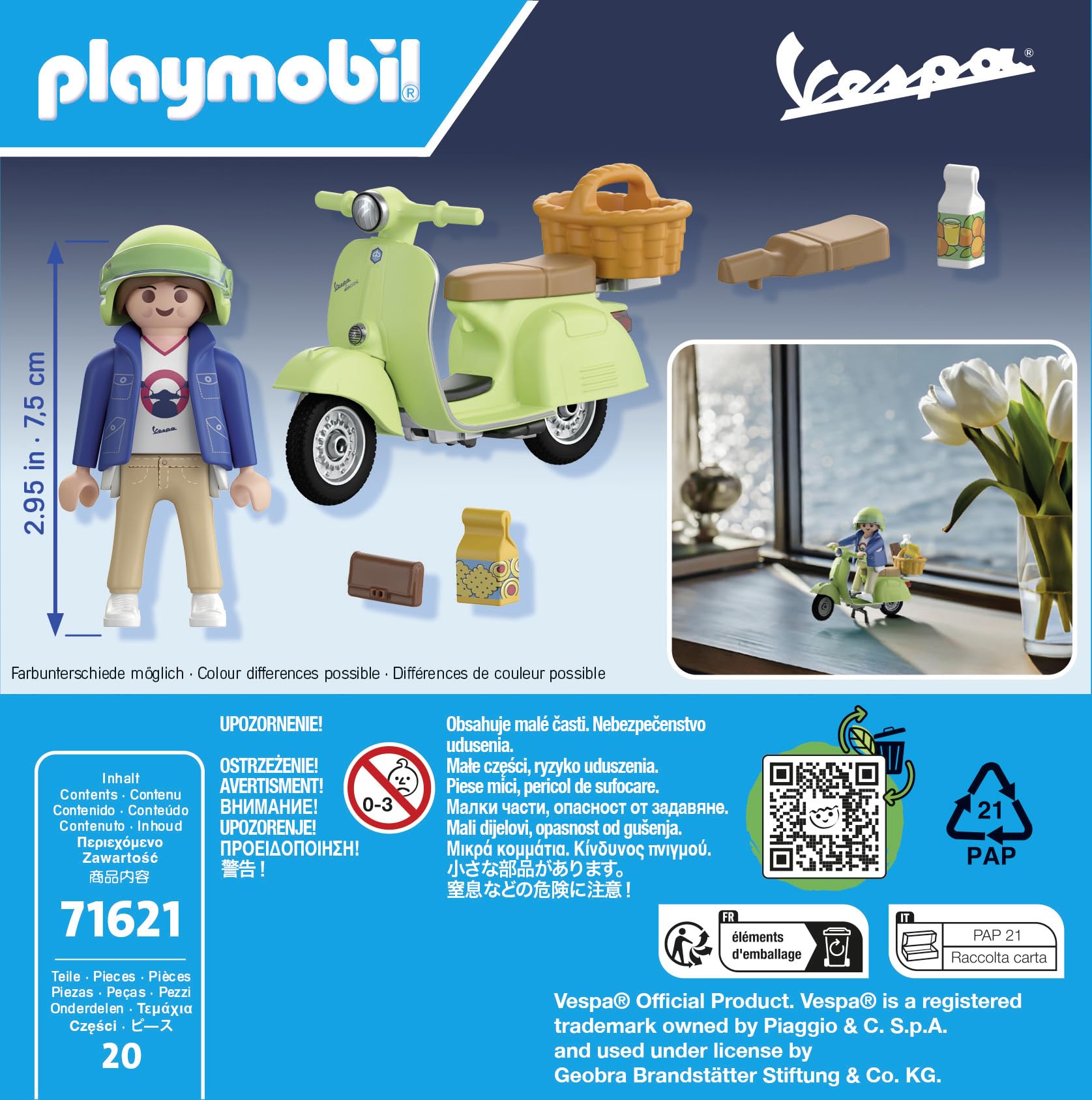 PLAYMOBIL Cars 71621 Vespa 150 Sprint Veloce verde modellino